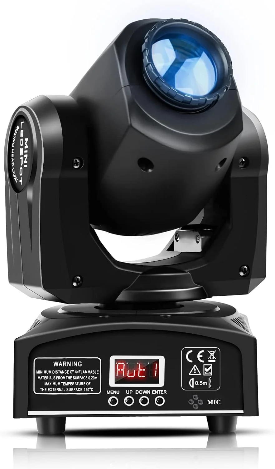 نور متحرک LED U`King 25W DJ، نورپردازی صحنه با 8 گوبو و 8 رنگ توسط DMX-512 و کنترل فعال صدا، نورافکن برای مهمانی های دیسکو، عروسی، کلیسا، اجرای زنده، KTV، کلوپ (مشکی - 1 عدد) نور متحرک LED U`King 25W DJ، نورپردازی صحنه با 8 گوبو و 8 رنگ توسط DMX-512 و کنترل فعال صدا، نورافکن برای مهمانی های دیسکو، عروسی، کلیسا، اجرای زنده، KTV، کلوپ (مشکی - 1 عدد)