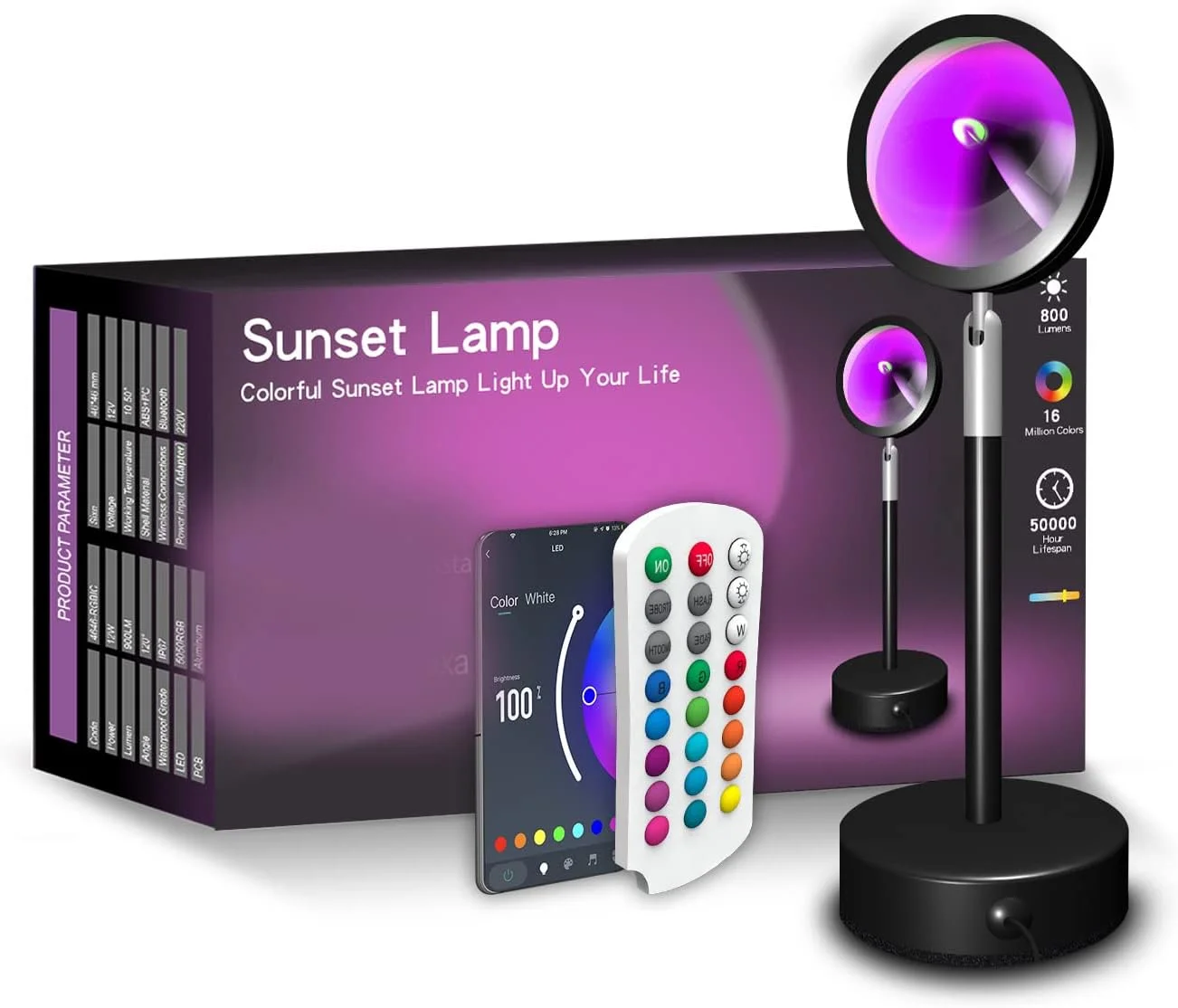 چراغ خواب پروژکتور غروب خورشید هوشمند UanTii Tuya RGB با بلوتوث بی سیم، چراغ های پروژکتور غروب خورشید برای پس زمینه، کنترل از راه دور برنامه Smart Life چراغ خواب پروژکتور غروب خورشید هوشمند UanTii Tuya RGB با بلوتوث بی سیم، چراغ های پروژکتور غروب خورشید برای پس زمینه، کنترل از راه دور برنامه Smart Life