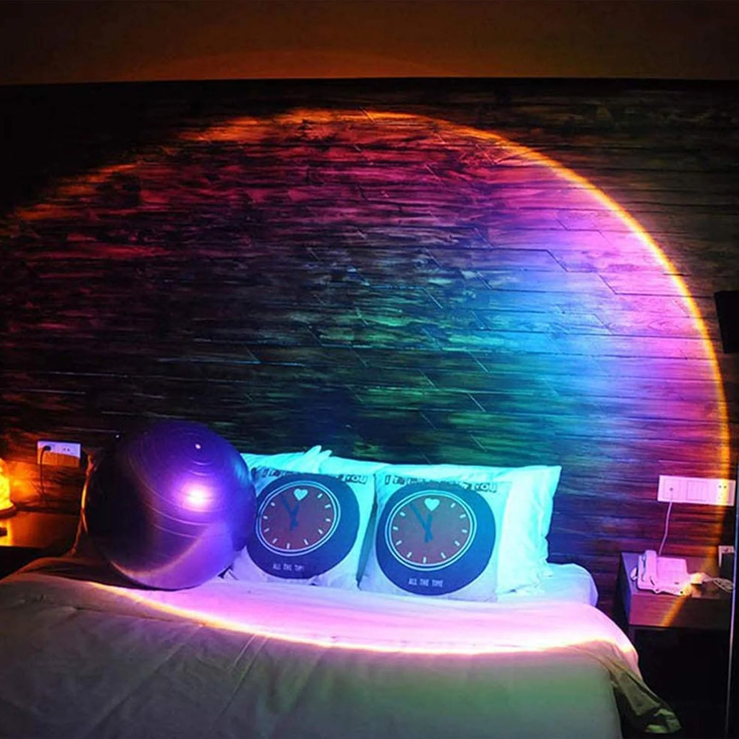 چراغ های غروب خورشید Xcmenl، چراغ LED RGB پروژکتور رنگین کمانی، پس زمینه عکاسی یا نور شب خلاقانه برای اتاق نشیمن، اتاق خواب، مهمانی بار، رنگین کمان