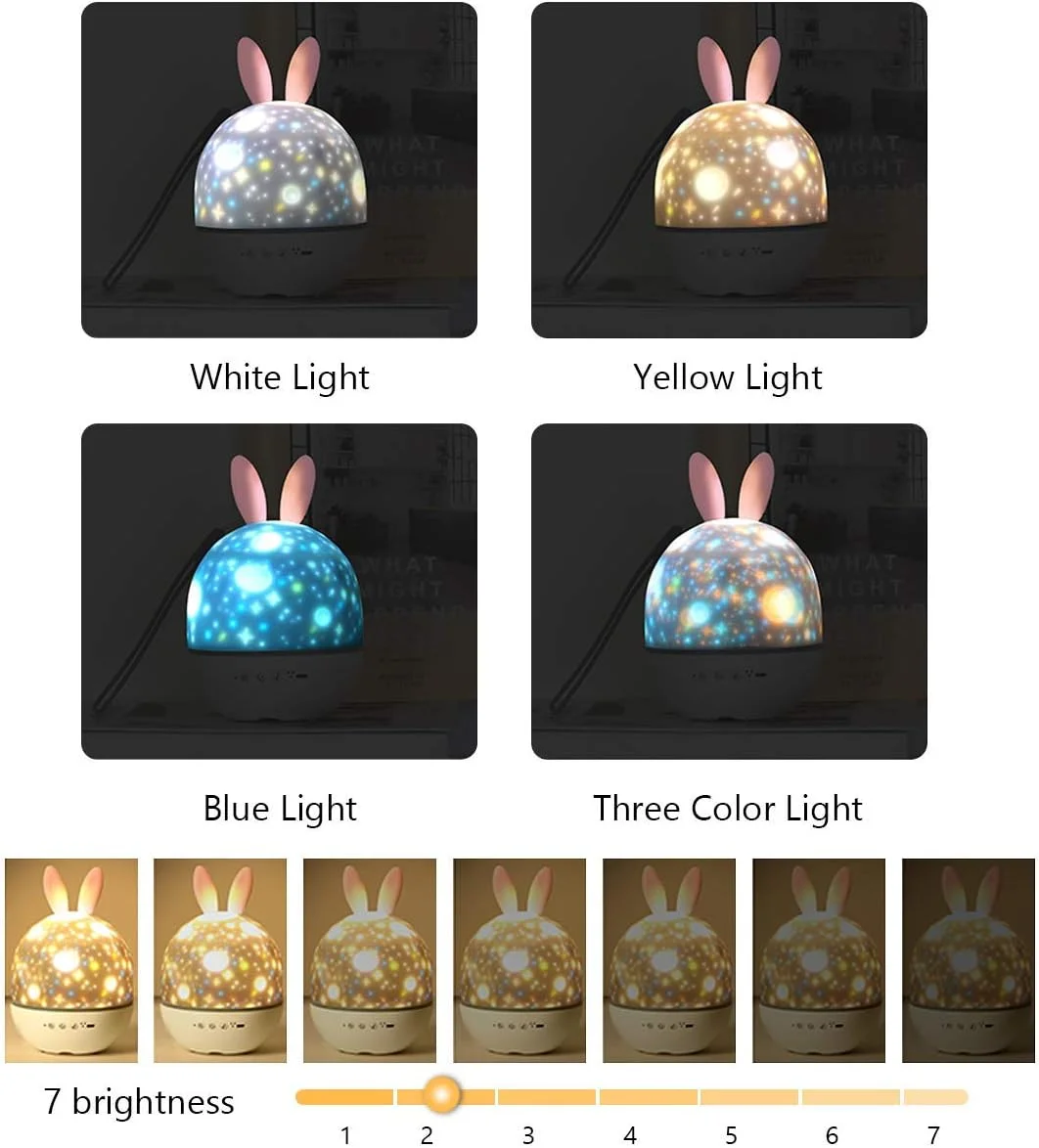 چراغ پروژکتور آسمان پرستاره XBLDS برای کودکان، چراغ خواب موزیکال LED کمک خواب کودک، 6 فیلم پروژکتوری، چرخش 360 درجه، دارای 8 آهنگ داخلی شارژ USB هدیه برای دکوراسیون اتاق کودک (خرگوش) - سفید چراغ پروژکتور آسمان پرستاره XBLDS برای کودکان، چراغ خواب موزیکال LED کمک خواب کودک، 6 فیلم پروژکتوری، چرخش 360 درجه، دارای 8 آهنگ داخلی شارژ USB هدیه برای دکوراسیون اتاق کودک (خرگوش) - سفید