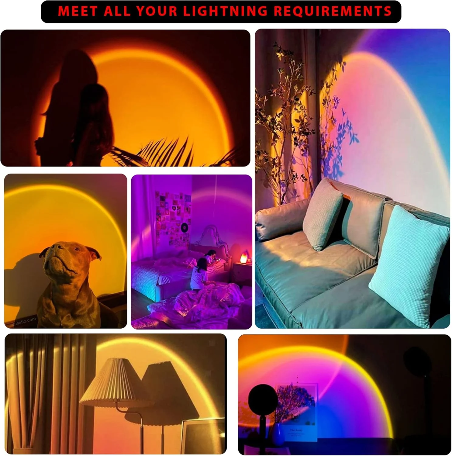 پروژکتور چراغ غروب خورشید برای اتاق با کنترل از راه دور - 16 رنگ RGB با چرخش 360 درجه چراغ های رنگین کمانی، پورت USB - چراغ پروژکشن LED غروب خورشید برای عکاسی/خانه/مهمانی/هدیه کریسمس برای خانم ها