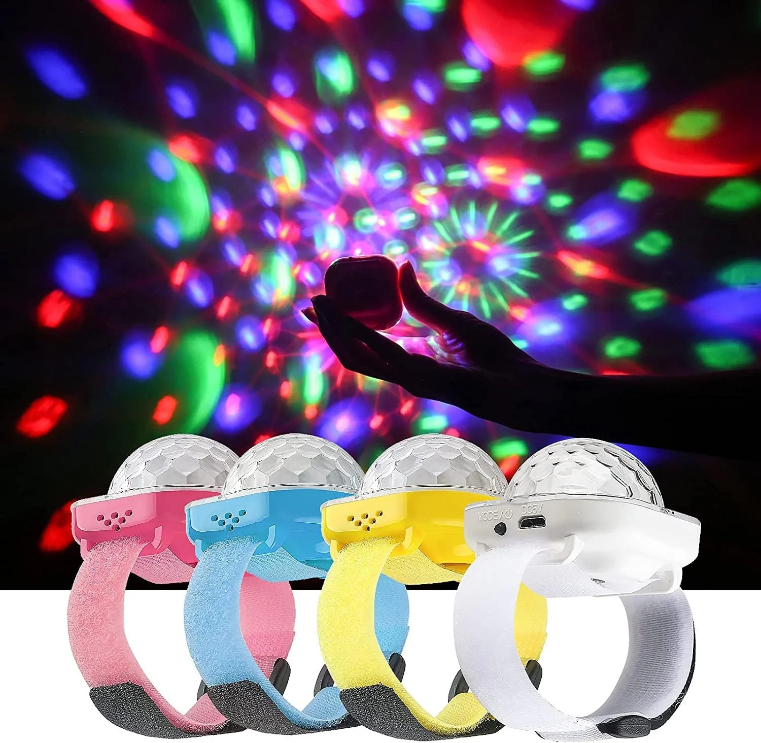 چراغ دیسکو SYOSI، چراغ پروژکتور ستاره ای، چراغ های توپ مهمانی، ساعت دیسکو برای کودکان، چراغ خواب LED کوچک با تغییر رنگ، بسته 4 عددی (صورتی، آبی، زرد، سفید) چراغ دیسکو SYOSI، چراغ پروژکتور ستاره ای، چراغ های توپ مهمانی، ساعت دیسکو برای کودکان، چراغ خواب LED کوچک با تغییر رنگ، بسته 4 عددی (صورتی، آبی، زرد، سفید)