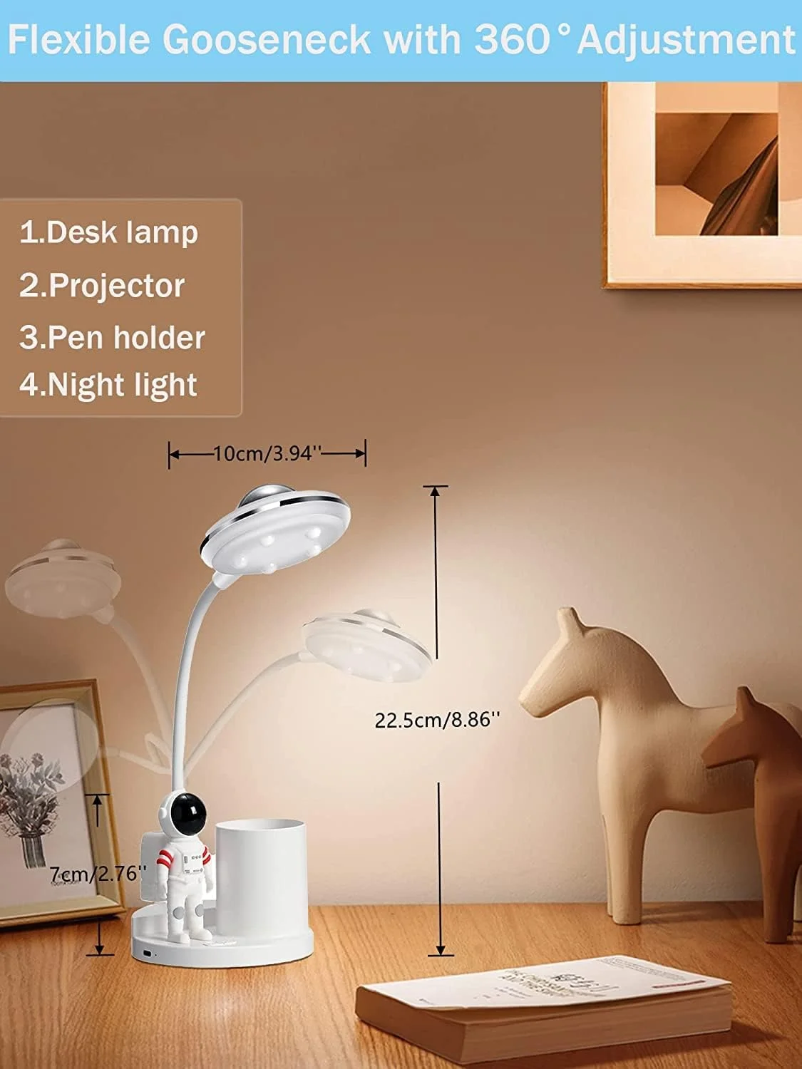 چراغ مطالعه فضانورد TERRIFI، چراغ مطالعه فضانورد کودک، چراغ خواب پروژکتوری برای کودکان، چراغ مطالعه LED با جا قلمی، پورت شارژ USB، چراغ مطالعه کوچک محافظ چشم هدیه ای برای پسران و دختران چراغ مطالعه فضانورد TERRIFI، چراغ مطالعه فضانورد کودک، چراغ خواب پروژکتوری برای کودکان، چراغ مطالعه LED با جا قلمی، پورت شارژ USB، چراغ مطالعه کوچک محافظ چشم هدیه ای برای پسران و دختران