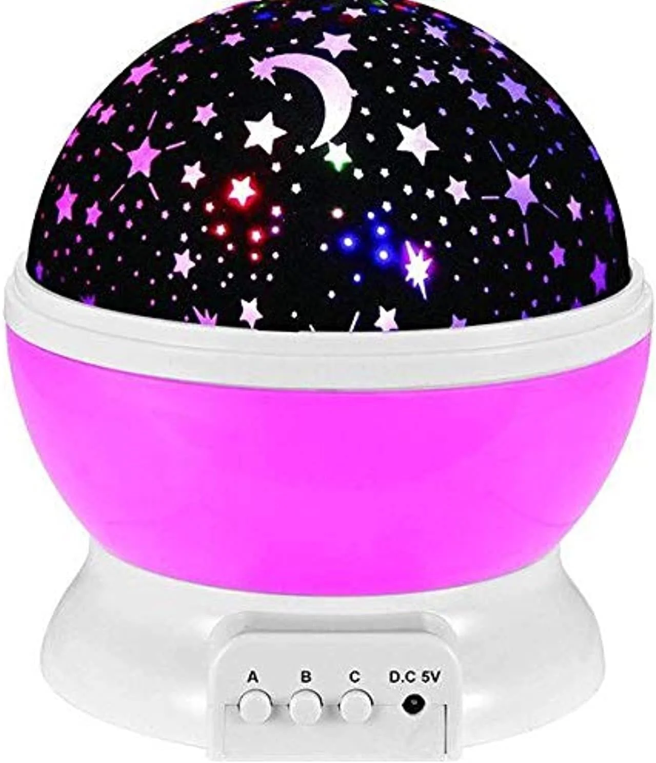 چراغ خواب پروژکتوری آسمان پرستاره و ماه چرخان رمانتیک - صورتی چراغ خواب پروژکتوری آسمان پرستاره و ماه چرخان رمانتیک - صورتی