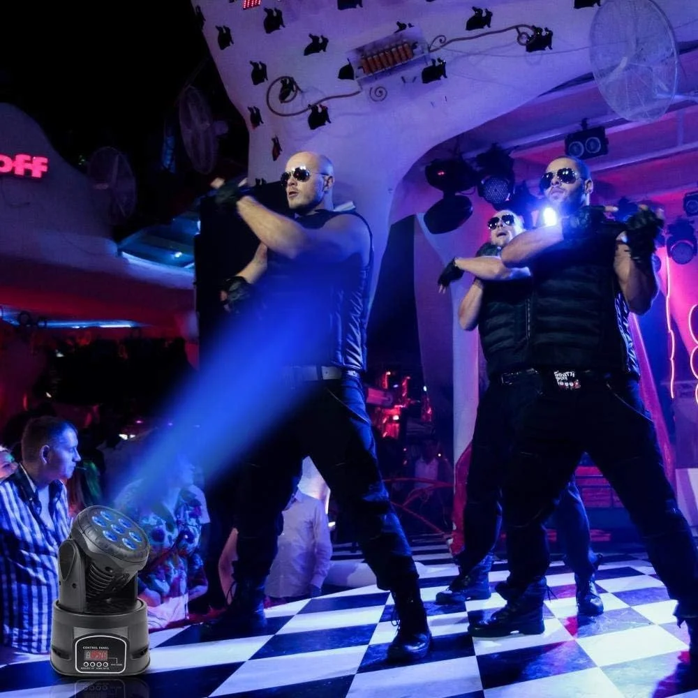 نورپردازی چرخشی استیج متحرک برای دی جی، نمایش، مهمانی رقص با لامپ های پروژکتور LED RGB، نور بارق دیسکو، کنترل DMX نورپردازی چرخشی استیج متحرک برای دی جی، نمایش، مهمانی رقص با لامپ های پروژکتور LED RGB، نور بارق دیسکو، کنترل DMX