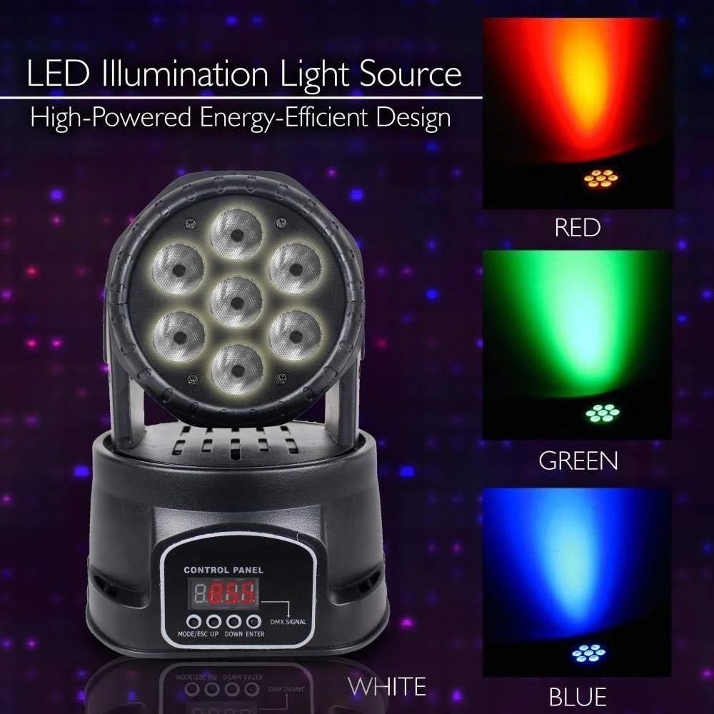 نورپردازی چرخشی استیج متحرک برای دی جی، نمایش، مهمانی رقص با لامپ های پروژکتور LED RGB، نور بارق دیسکو، کنترل DMX نورپردازی چرخشی استیج متحرک برای دی جی، نمایش، مهمانی رقص با لامپ های پروژکتور LED RGB، نور بارق دیسکو، کنترل DMX