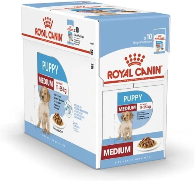 غذای مرطوب سگ رویال کنین سایز مدیوم پاپی - بسته بندی پاکتی غذای مرطوب سگ رویال کنین سایز مدیوم پاپی - بسته بندی پاکتی