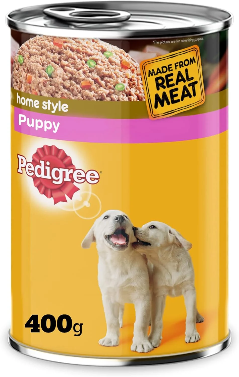 غذای مرطوب سگ پدیگری، غذای مرطوب توله سگ، مرغ و سبزیجات 400 گرمی، غذای مرطوب کامل و متعادل برای توله سگ ها