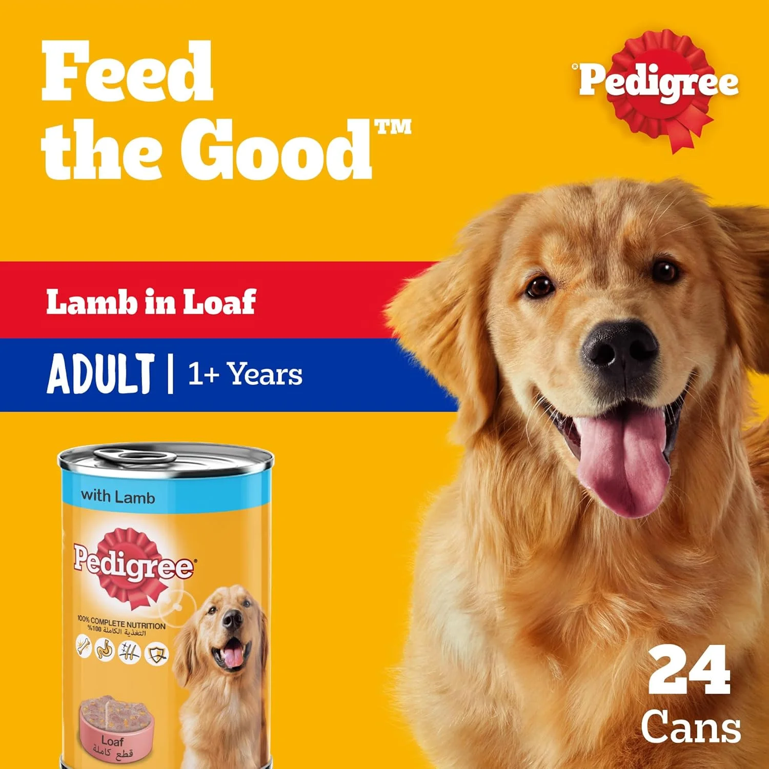 غذای سگ پدیگری، غذای مرطوب سگ با طعم بره، بسته 24 عددی 400 گرمی، غذای مرطوب کامل و متعادل برای سگ های بالغ غذای سگ پدیگری، غذای مرطوب سگ با طعم بره، بسته 24 عددی 400 گرمی، غذای مرطوب کامل و متعادل برای سگ های بالغ