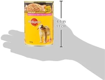 غذای مرطوب سگ پدیگری، غذای مرطوب توله سگ، مرغ و سبزیجات 400 گرمی، غذای مرطوب کامل و متعادل برای توله سگ ها