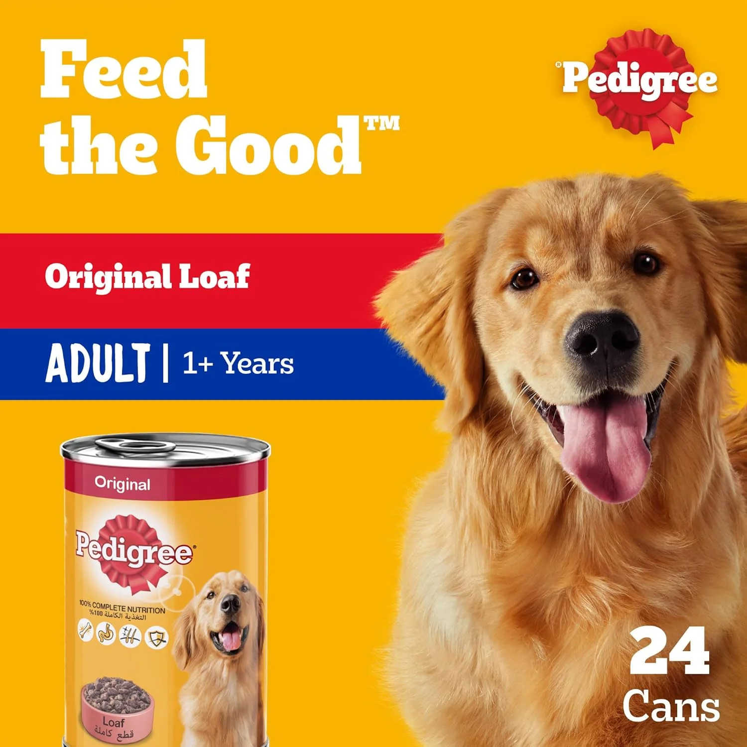 غذای سگ پدیگری، غذای مرطوب نان اورجینال سگ، بسته 24 عددی 400 گرمی، غذای مرطوب کامل و متعادل برای سگ های بالغ