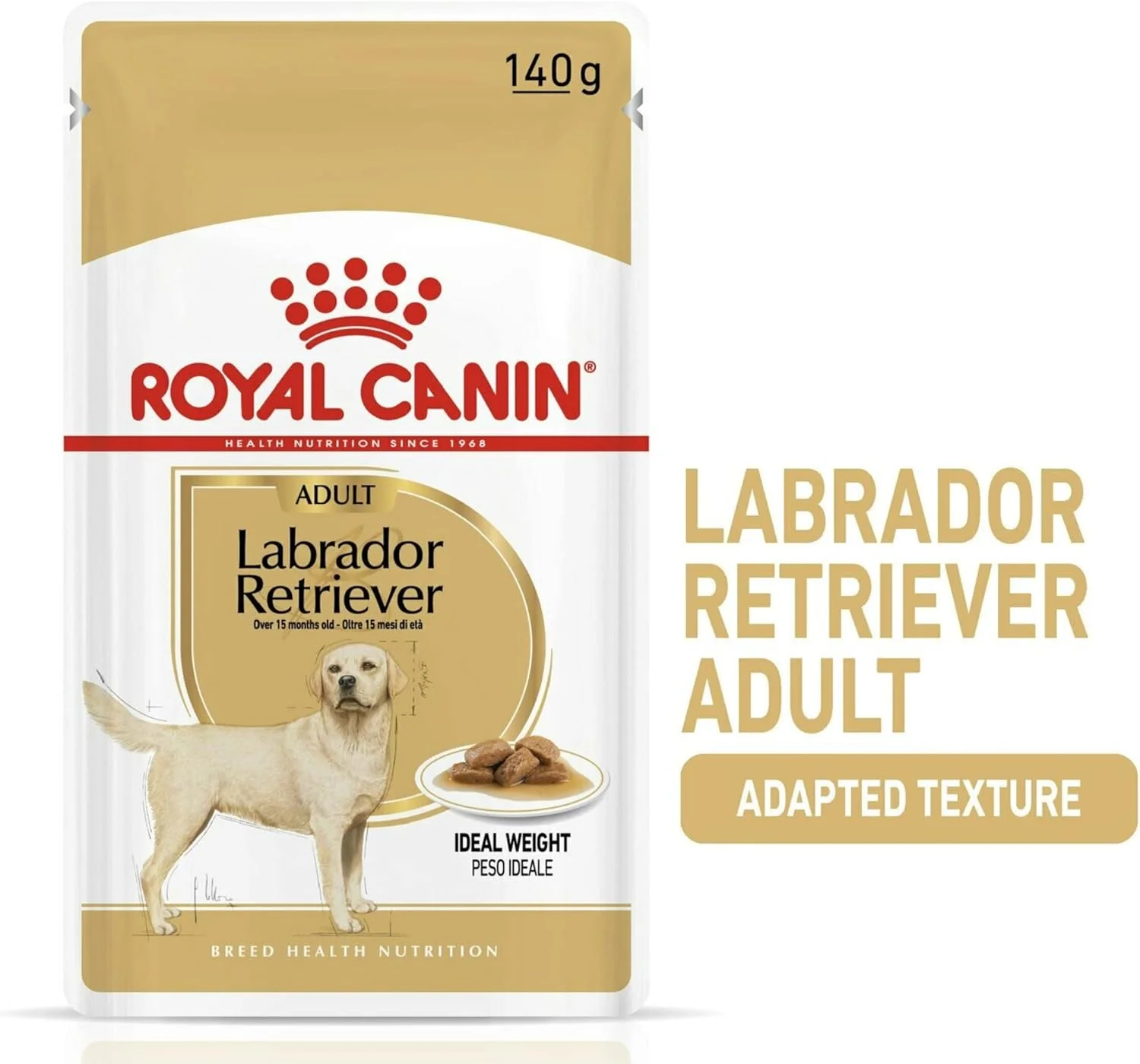 غذای مرطوب سگ بالغ نژاد لابرادور رتریور رویال کنین در سس گوشت ۱۴۰ گرمی