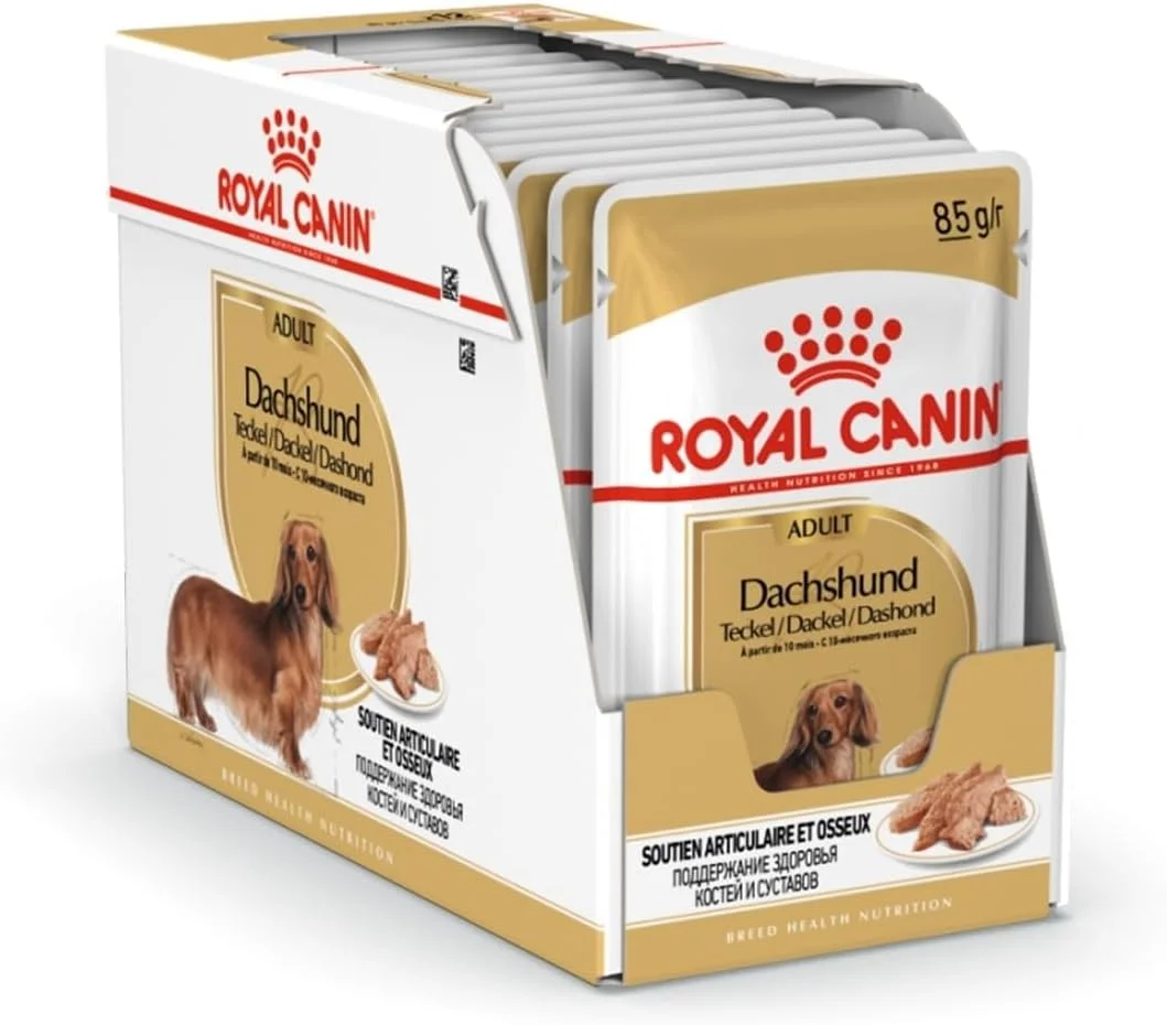 رویال کنین BHN غذای مرطوب سگ بالغ نژاد داشهوند، بسته 12 عددی 85 گرمی، غذای سگ تغذیه سلامت نژاد