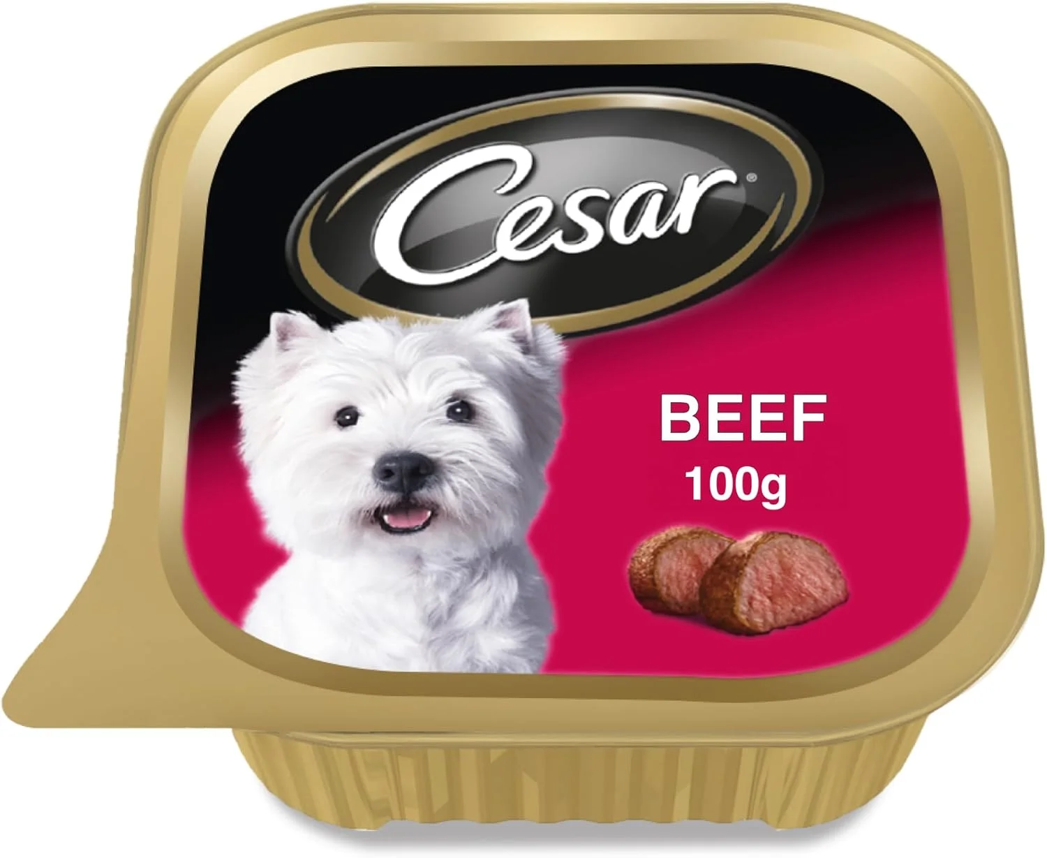 غذای سگ سزار، غذای مرطوب سگ با طعم گوشت گاو 100 گرمی، فرموله شده بدون غلات، تغذیه کامل و متعادل سگ