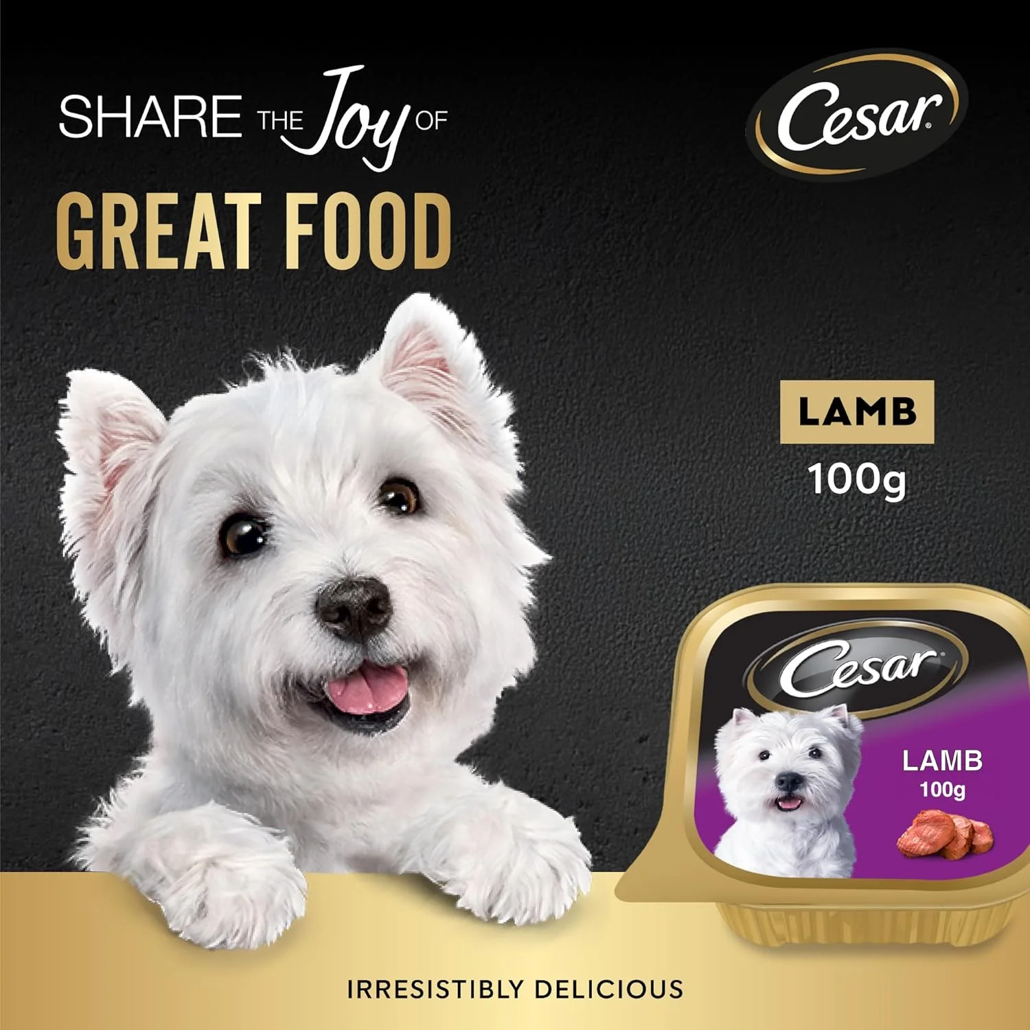 غذای سگ سزار، غذای مرطوب سگ با طعم بره 100 گرمی، فرموله شده بدون غلات، تغذیه کامل و متعادل سگ