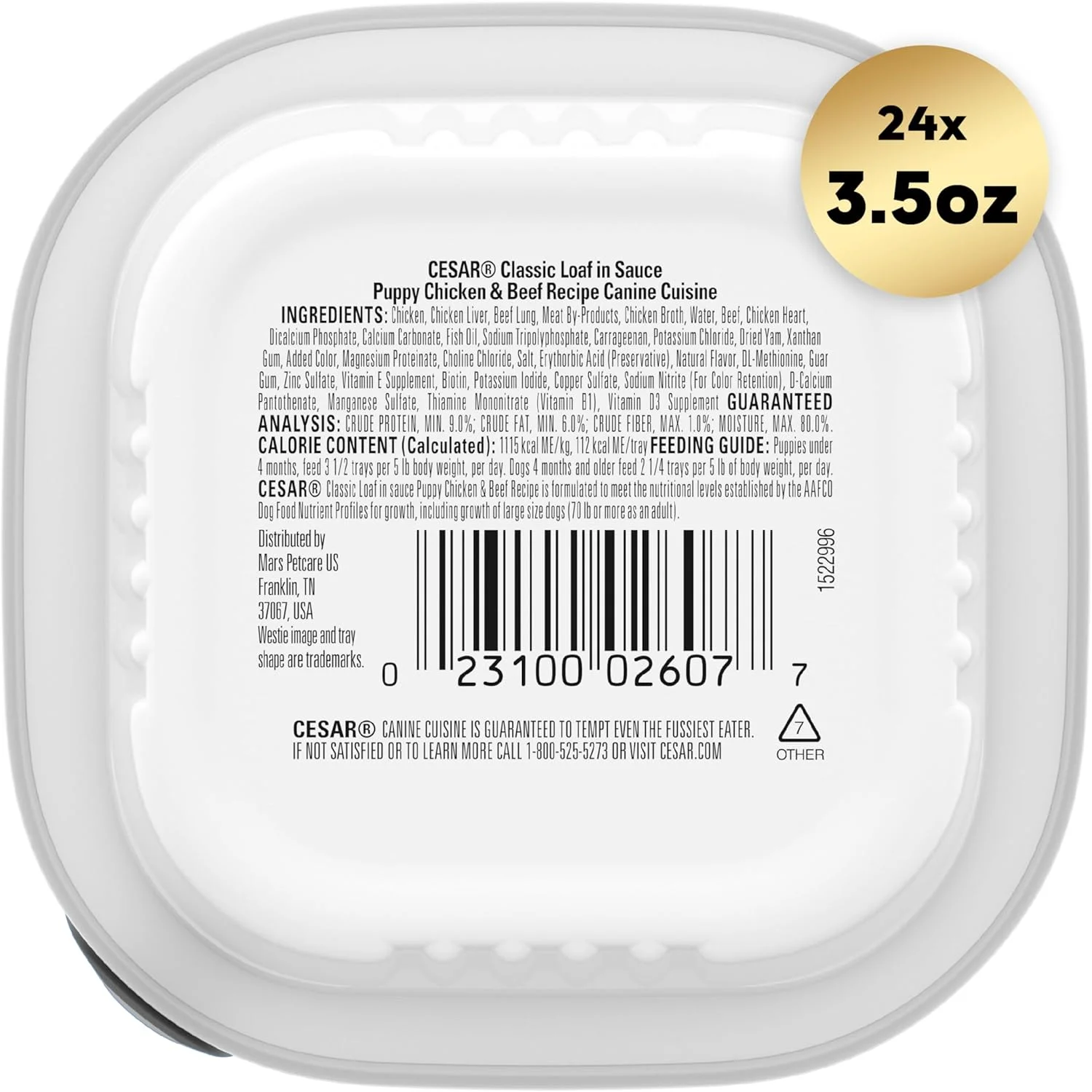 غذای سگ مرطوب نرم توله سگ سزار، طعم کلاسیک مرغ و گوشت گاو در سس، بسته 24 تایی با باز کردن آسان غذای سگ مرطوب نرم توله سگ سزار، طعم کلاسیک مرغ و گوشت گاو در سس، بسته 24 تایی با باز کردن آسان