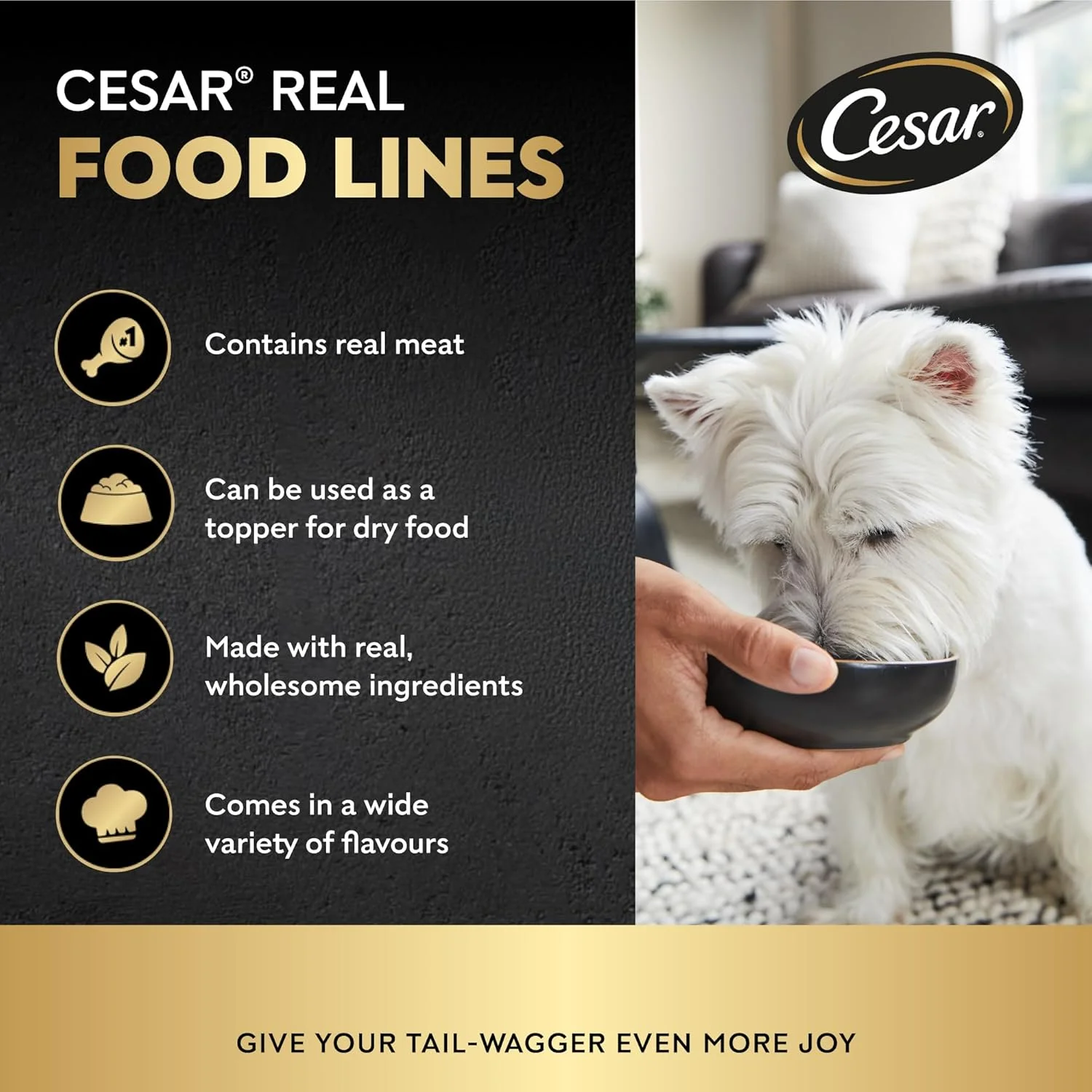 غذای سگ سزار، غذای مرطوب سگ با طعم گوشت گاو، بسته 6 عددی 100 گرمی، فرموله شده بدون غلات، تغذیه کامل و متعادل سگ