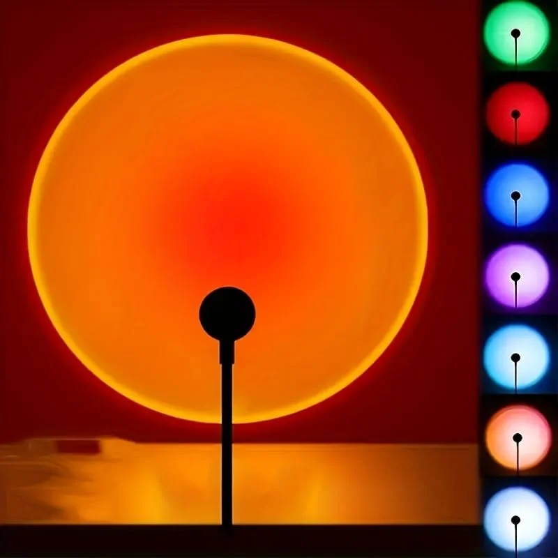 پروژکتور چراغ غروب آفتاب با قابلیت چرخش 360 درجه، چراغ شب LED با نورافشانی خورشید، چراغ ایستاده با منبع تغذیه USB، مناسب برای عکاسی، مهمانی، دکور اتاق خواب و کریسمس پروژکتور چراغ غروب آفتاب با قابلیت چرخش 360 درجه، چراغ شب LED با نورافشانی خورشید، چراغ ایستاده با منبع تغذیه USB، مناسب برای عکاسی، مهمانی، دکور اتاق خواب و کریسمس