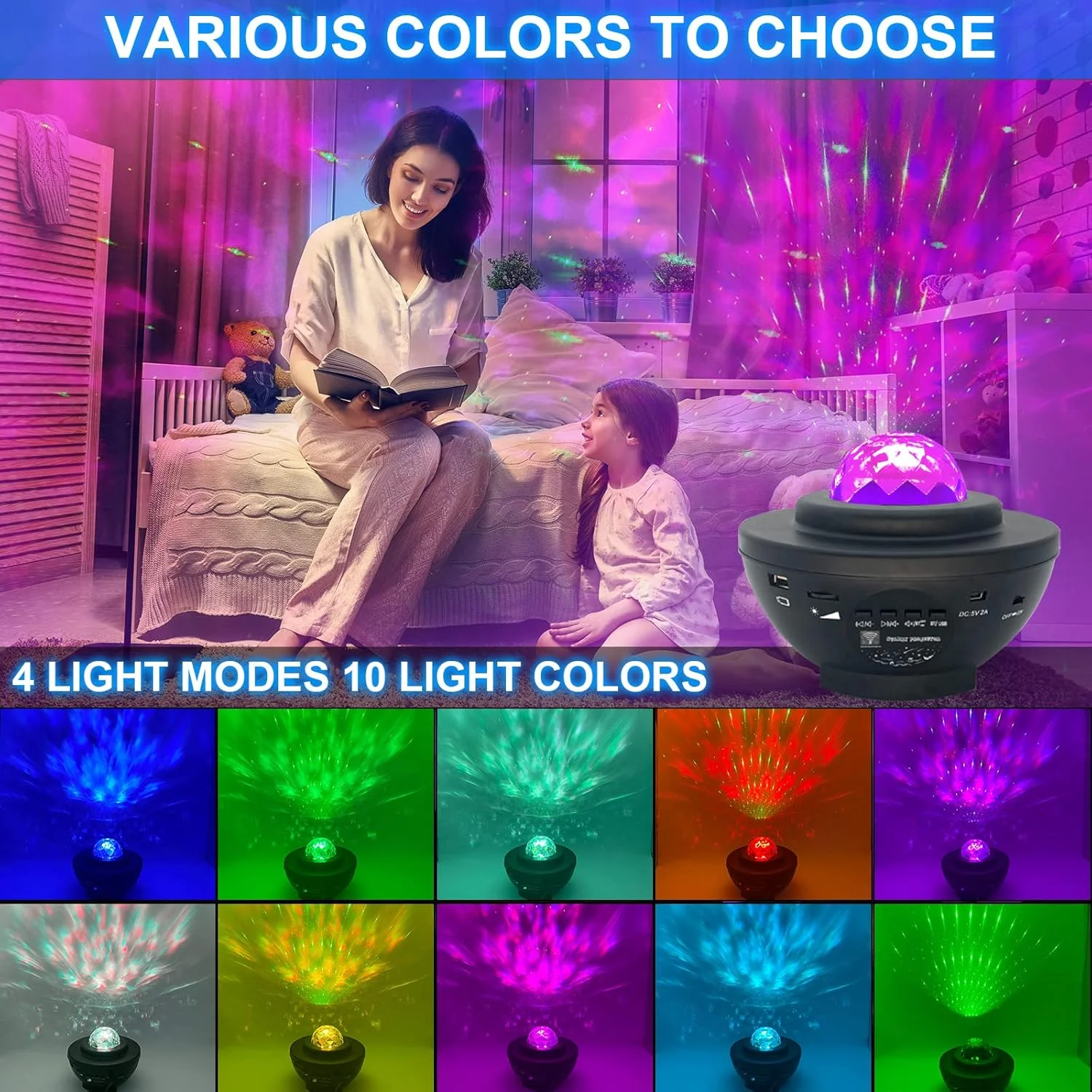 پروژکتور ستاره کهکشانی SKY-TOUCH مدل 3 در 1، چراغ خواب بلوتوثی 10 رنگ با تایمر، ریموت کنترل و قابلیت شارژ، مناسب برای دکور اتاق خواب، اتاق نشیمن و چراغ خواب کودک