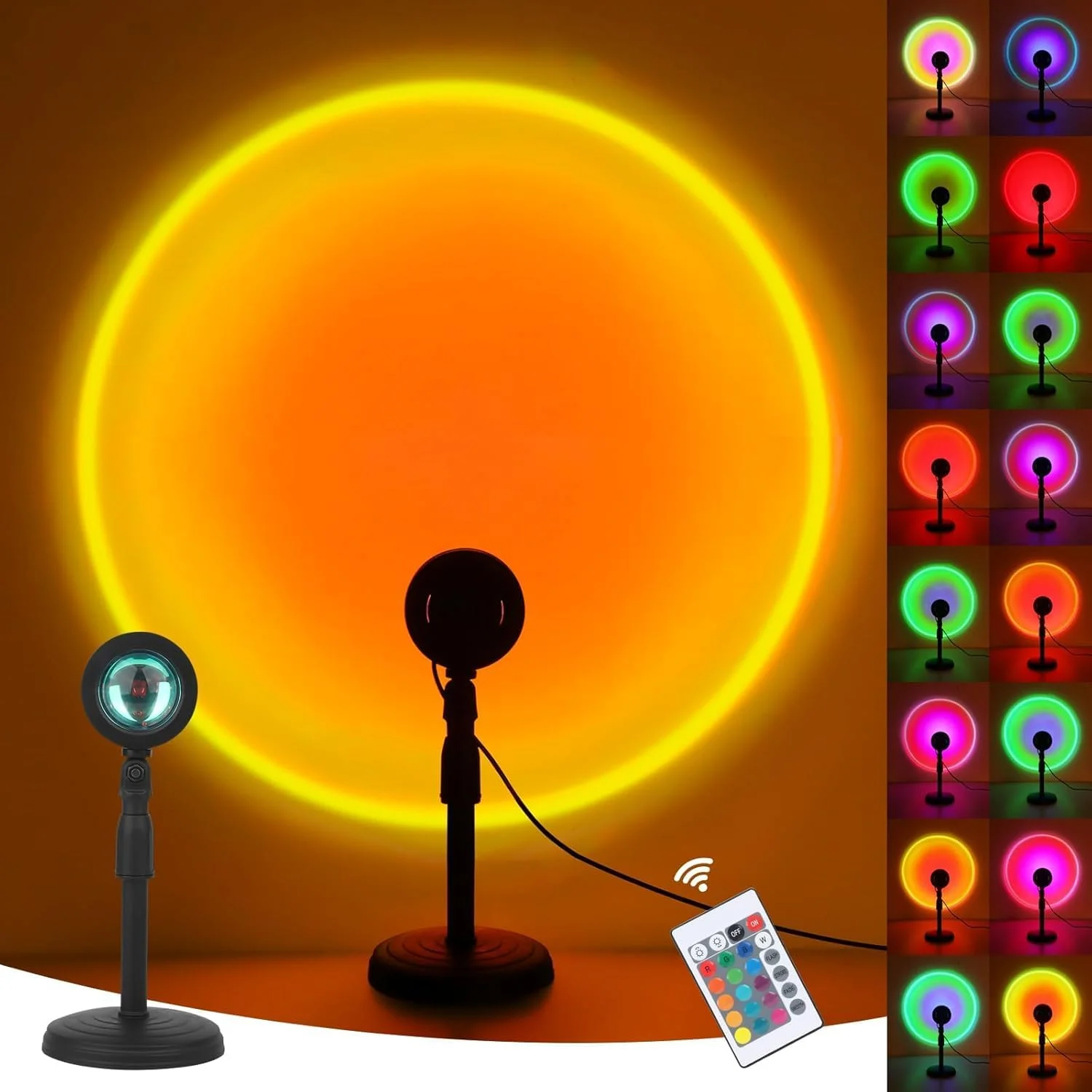 چراغ غروب خورشید، چراغ پروژکتور رنگین کمان با 16 رنگ، چراغ های حالت نور پروژکتور غروب خورشید با قابلیت تنظیم ارتفاع، چراغ خواب ال ای دی چرخشی 360 درجه مناسب دکوراسیون منزل تیک تاک چراغ غروب خورشید، چراغ پروژکتور رنگین کمان با 16 رنگ، چراغ های حالت نور پروژکتور غروب خورشید با قابلیت تنظیم ارتفاع، چراغ خواب ال ای دی چرخشی 360 درجه مناسب دکوراسیون منزل تیک تاک