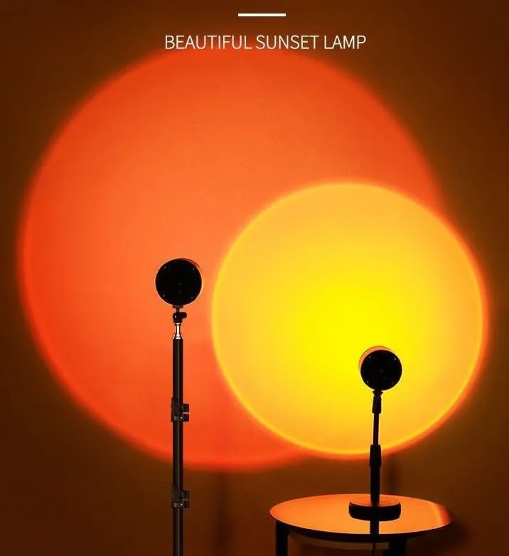 Sunset Projection Lamp, 180 Degree Rotation Rainbow Projection Lamp Led Light,Sunset Night Light Projector for Party Bedroom Decor (Sunset Red)