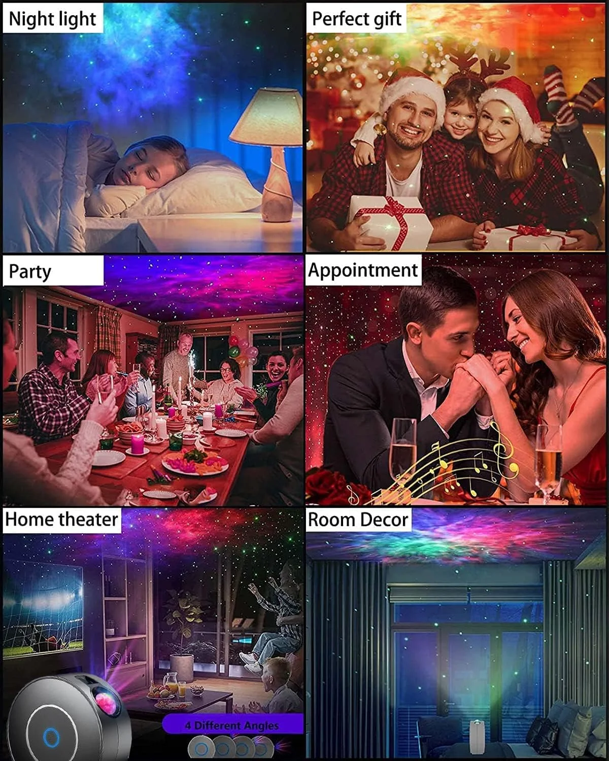 پروژکتور ستاره ای، چراغ پروژکتور کهکشانی LED با کنترل برنامه، نور شب سحابی RGB با قابلیت تنظیم نور و 16 رنگ با عملکرد زمان بندی/کنترل صدا، برای اتاق خواب/دکور اتاق کودکان و بزرگسالان/سینمای خانگی/مهمانی (مشکی) پروژکتور ستاره ای، چراغ پروژکتور کهکشانی LED با کنترل برنامه، نور شب سحابی RGB با قابلیت تنظیم نور و 16 رنگ با عملکرد زمان بندی/کنترل صدا، برای اتاق خواب/دکور اتاق کودکان و بزرگسالان/سینمای خانگی/مهمانی (مشکی)