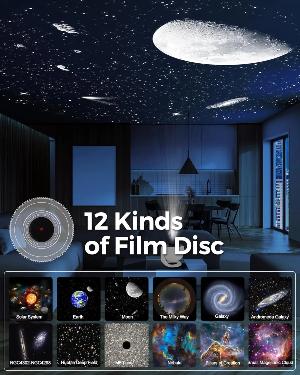 پروژکتور کهکشانی سیاره ای 12 در 1 برای اتاق خواب، پروژکتور ستاره ای با چرخش 360 درجه، لامپ پروژکتور سحابی، چراغ خواب ستاره ای زمان دار Voyager برای کودکان، سینمای خانگی، سقف، دکوراسیون اتاق (ستاره) پروژکتور کهکشانی سیاره ای 12 در 1 برای اتاق خواب، پروژکتور ستاره ای با چرخش 360 درجه، لامپ پروژکتور سحابی، چراغ خواب ستاره ای زمان دار Voyager برای کودکان، سینمای خانگی، سقف، دکوراسیون اتاق (ستاره)