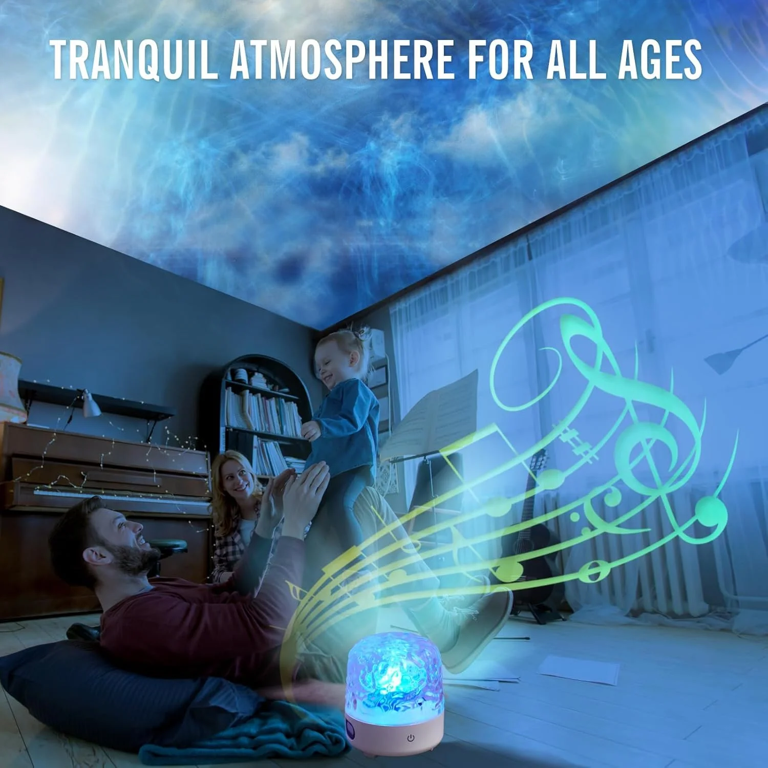 پروژکتور نورهای شمالی NALACAL، لامپ موج شفق قطبی LED 16 رنگ با بلندگوی بلوتوث، قابل شارژ و کم نور شونده، لامپ موج آب با کنترل از راه دور برای اتاق خواب پروژکتور نورهای شمالی NALACAL، لامپ موج شفق قطبی LED 16 رنگ با بلندگوی بلوتوث، قابل شارژ و کم نور شونده، لامپ موج آب با کنترل از راه دور برای اتاق خواب