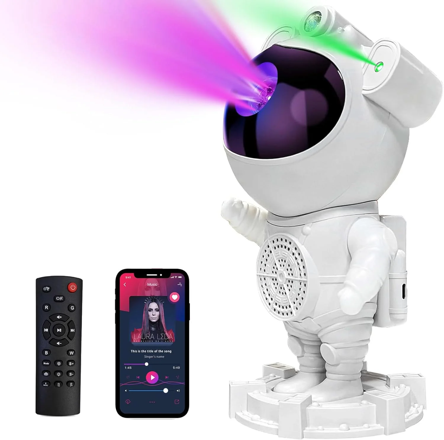 پروژکتور کهکشانی فضانورد MEIBEST - چراغ خواب پروژکتور ستاره ای برای اتاق خواب با تایمر، بلندگوی بلوتوث، دکوراسیون زیبای اتاق کودک، برای کریسمس، هدایای تولد پروژکتور کهکشانی فضانورد MEIBEST - چراغ خواب پروژکتور ستاره ای برای اتاق خواب با تایمر، بلندگوی بلوتوث، دکوراسیون زیبای اتاق کودک، برای کریسمس، هدایای تولد