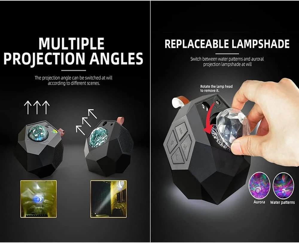 پخش کننده قرآن بلوتوثی ایندر مدل Sq959 با ریموت کنترل، چراغ پروژکتور چرخشی، چراغ خواب هوشمند ستاره ای کهکشانی، اسپیکر قرآن ال ای دی هدیه اسلامی