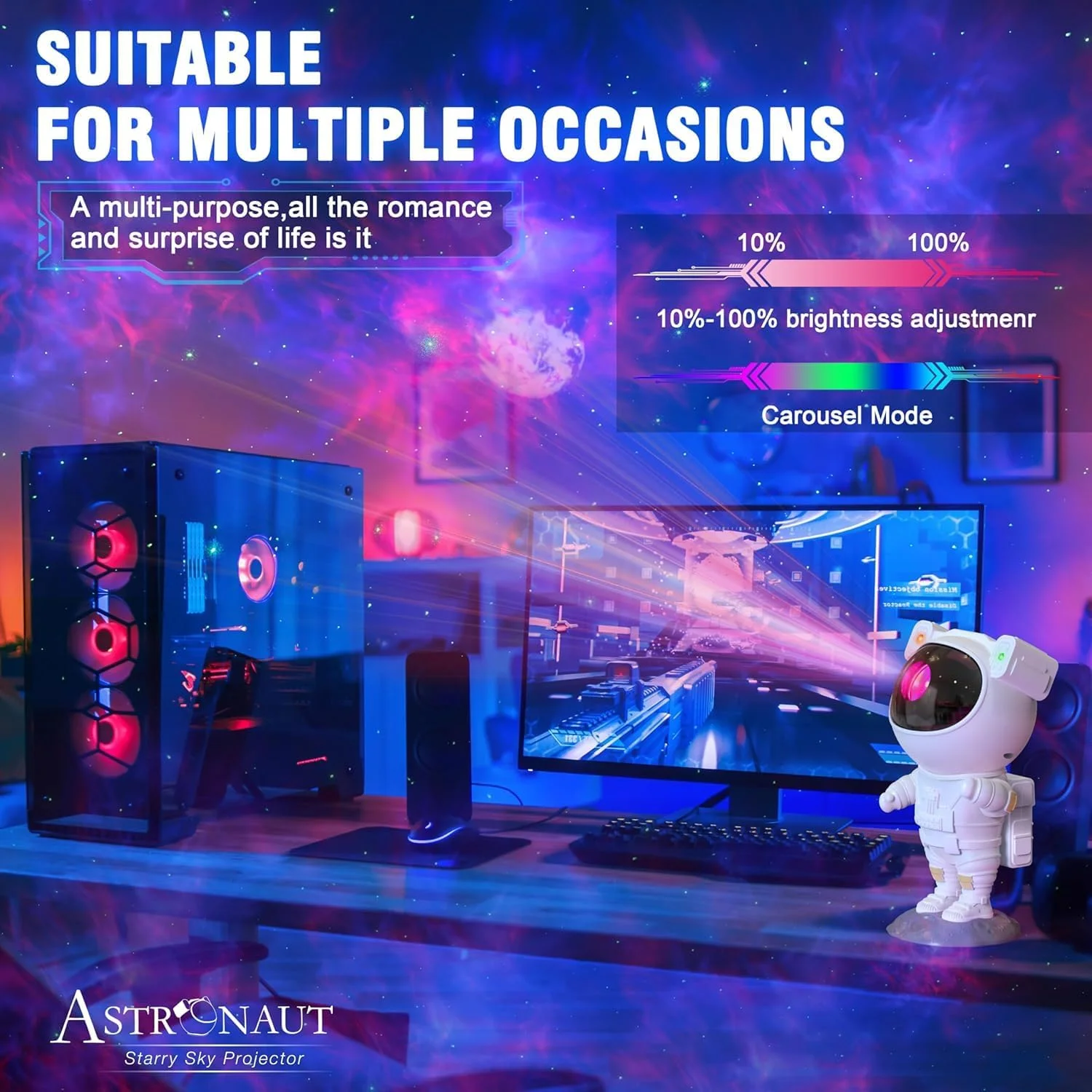 چراغ پروژکتور فضانورد Joyradia، چراغ خواب LED، چراغ رومیزی فضانورد کارتونی، چراغ خواب ستاره ای، تغییر رنگارنگ، دکوراسیون اتاق خواب کودک، هدیه خلاقانه چراغ پروژکتور فضانورد Joyradia، چراغ خواب LED، چراغ رومیزی فضانورد کارتونی، چراغ خواب ستاره ای، تغییر رنگارنگ، دکوراسیون اتاق خواب کودک، هدیه خلاقانه