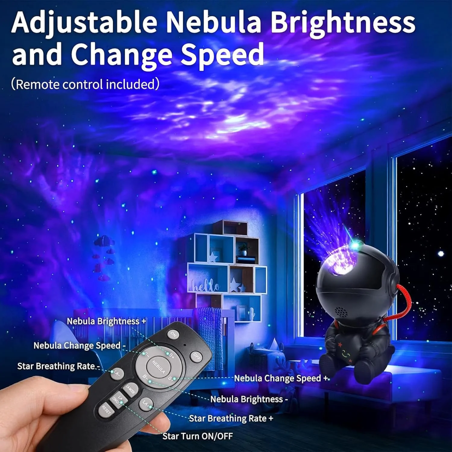 پروژکتور کهکشانی Joyzzz، پروژکتور ستاره ای با چرخش 360 درجه، پروژکتور فضانورد با کنترل از راه دور، 8 حالت نور ستاره، چراغ خواب پروژکتور فضایی برای کودکان، سقف، دکور اتاق، هدیه پروژکتور کهکشانی Joyzzz، پروژکتور ستاره ای با چرخش 360 درجه، پروژکتور فضانورد با کنترل از راه دور، 8 حالت نور ستاره، چراغ خواب پروژکتور فضایی برای کودکان، سقف، دکور اتاق، هدیه