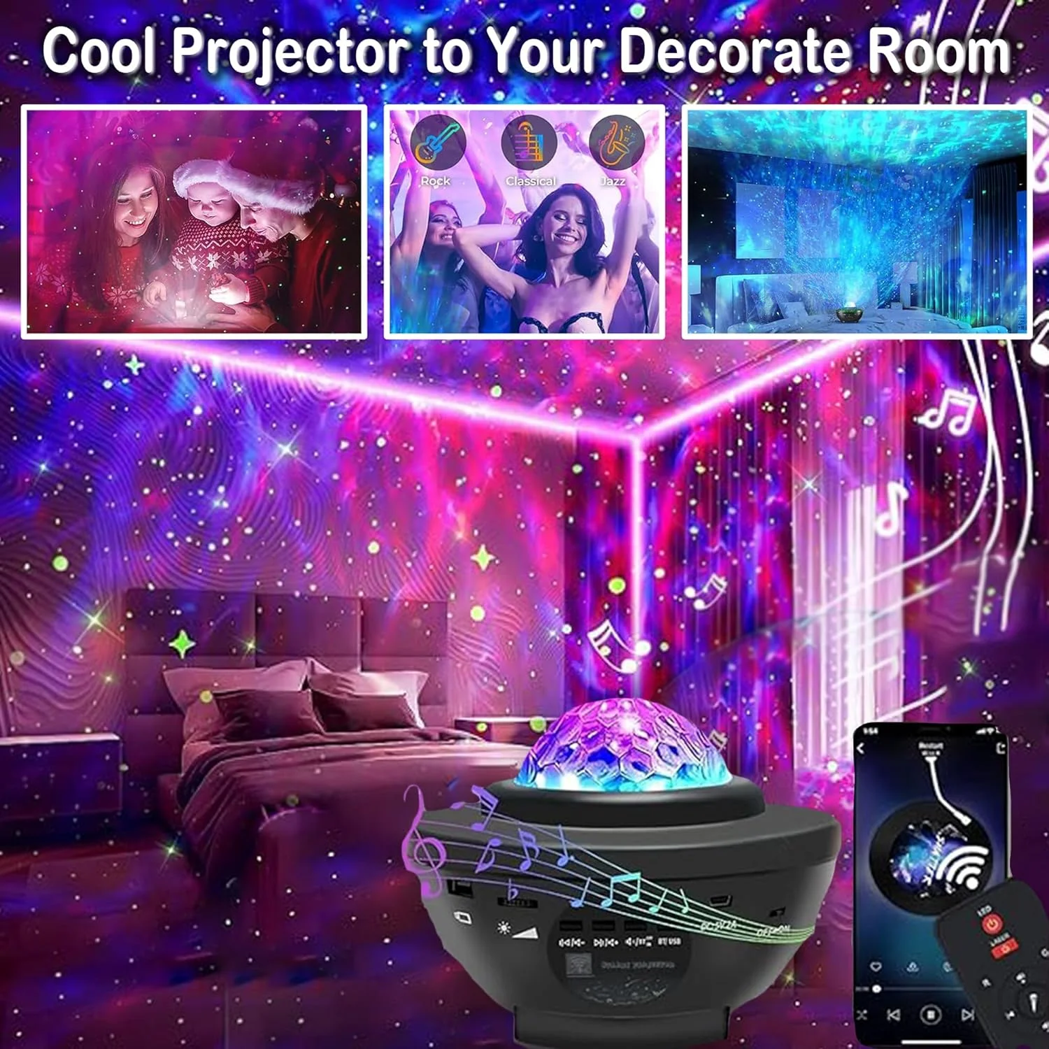 پروژکتور ستاره ای INFLUX 3 در 1 چراغ خواب با کنترل از راه دور، بلندگوی بلوتوث و جلوه های سحابی کهکشانی برای کودکان - چراغ خواب ستاره ای، لامپ سقفی LED و هدیه دکور خانه برای اتاق خواب، گیمینگ پروژکتور ستاره ای INFLUX 3 در 1 چراغ خواب با کنترل از راه دور، بلندگوی بلوتوث و جلوه های سحابی کهکشانی برای کودکان - چراغ خواب ستاره ای، لامپ سقفی LED و هدیه دکور خانه برای اتاق خواب، گیمینگ