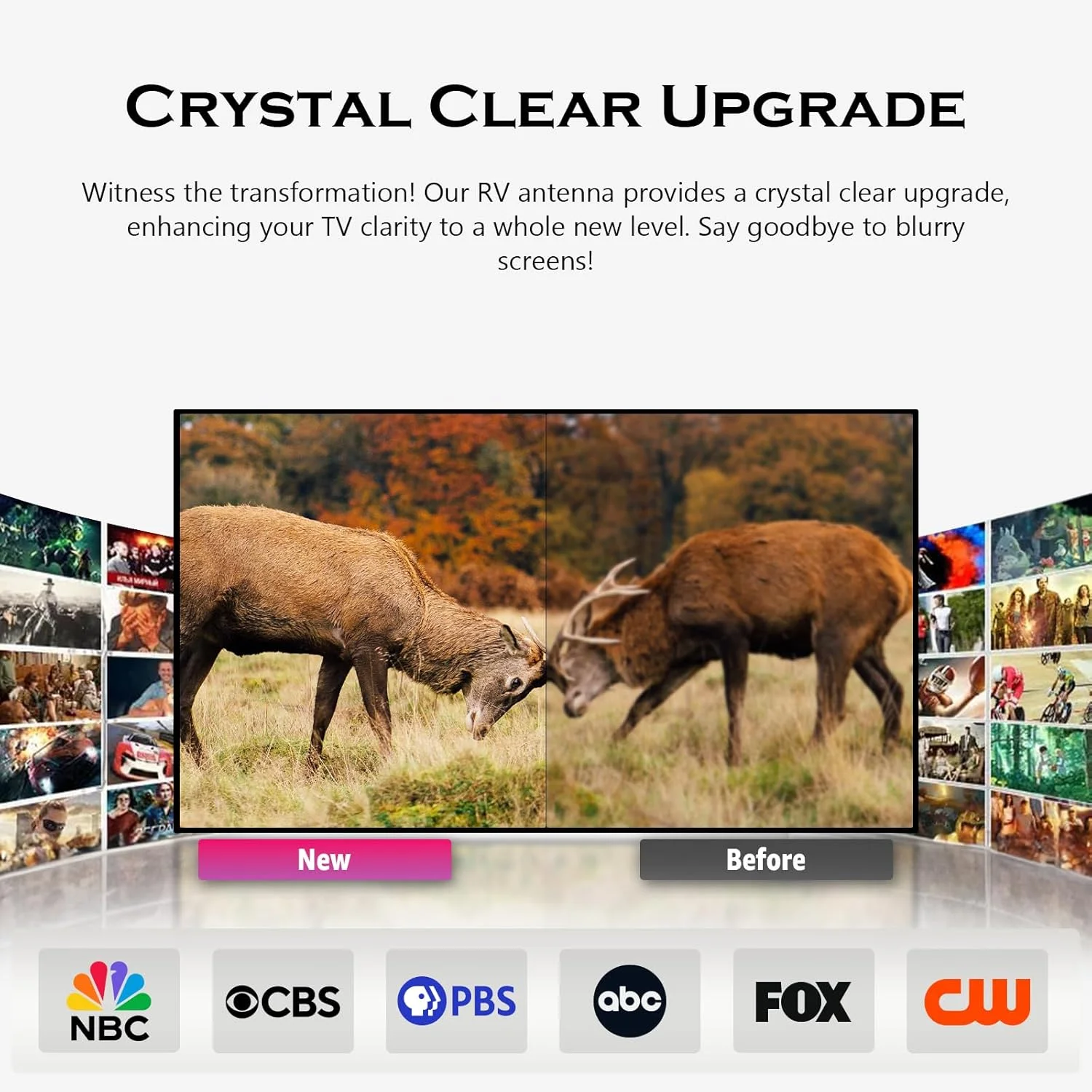 آنتن RV برای تریلر کمپینگ در فضای باز، ضد آب، نصب آسان - آنتن دیجیتال HD RV برای کمپینگ، RV، تریلر، کامیون، قایق (مشکی)