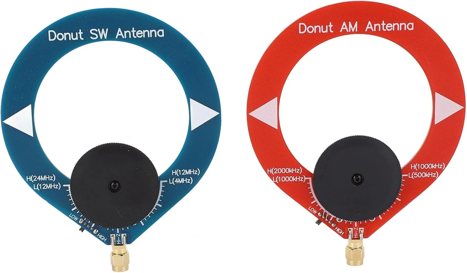 آنتن دونات AM MW SW، آنتن حلقه ای مینی قابل حمل برای رادیو موج کوتاه، طراحی مواد PCB ضد تداخل، ایده آل برای مسافرت و استفاده در فضای باز (2 عدد)