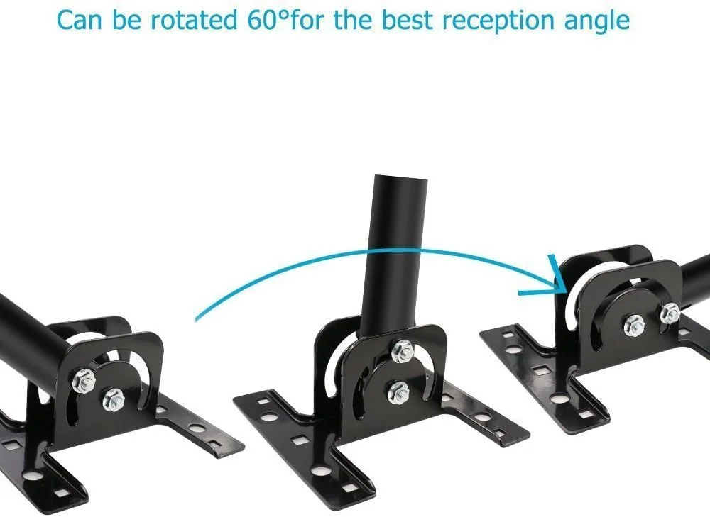 پایه آنتن BEFORE، پایه قابل تنظیم برای آنتن تلویزیون بیرونی و ضد آب برای نصب در فضای باز - نصب آسان، شامل براکت نصب و سخت افزار