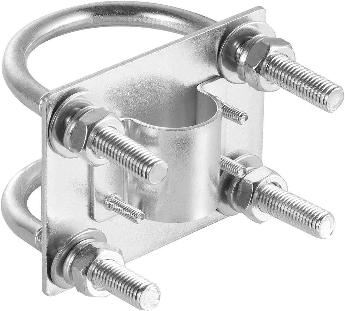 براکت بست دکل آنتن با پیچ U، سخت افزار نصب پنل لوله بست ضد زنگ برای آنتن فیبر شیشه ای LoRa در فضای باز، آنتن ماینر هلیوم با قطر خارجی 1.8 تا 2.4 سانتی متر