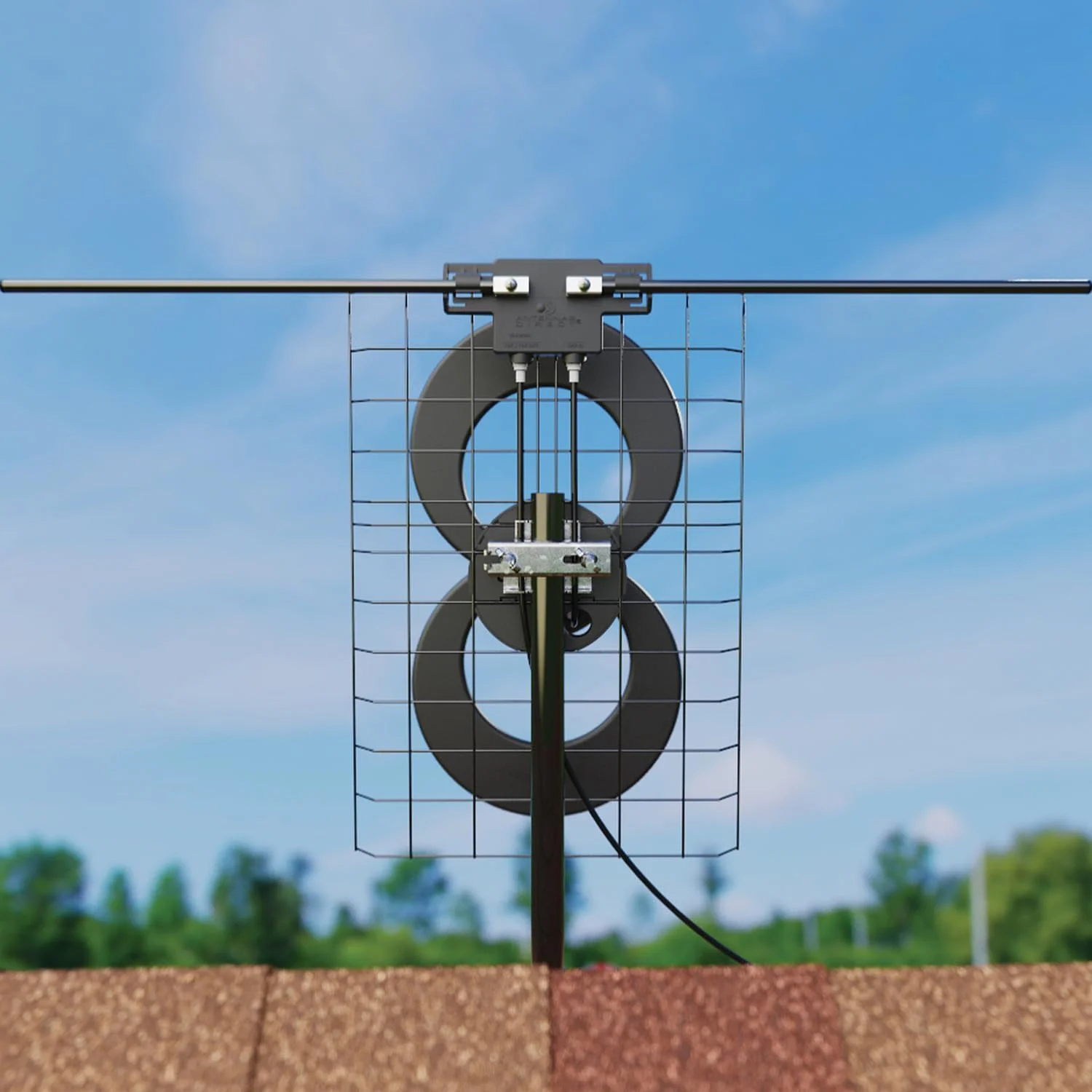 آنتن تلویزیون ClearStream 2V دایرکت آنتن، برد 96+ کیلومتر، UHF/VHF، چند جهته، داخلی، زیر شیروانی، خارجی، میله با پایه/سخت افزار چرخشی، آماده 4K، مشکی – C2-V-CJM، 46.99 سانتی متر x 31.24 سانتی متر x 9.14 سانتی متر