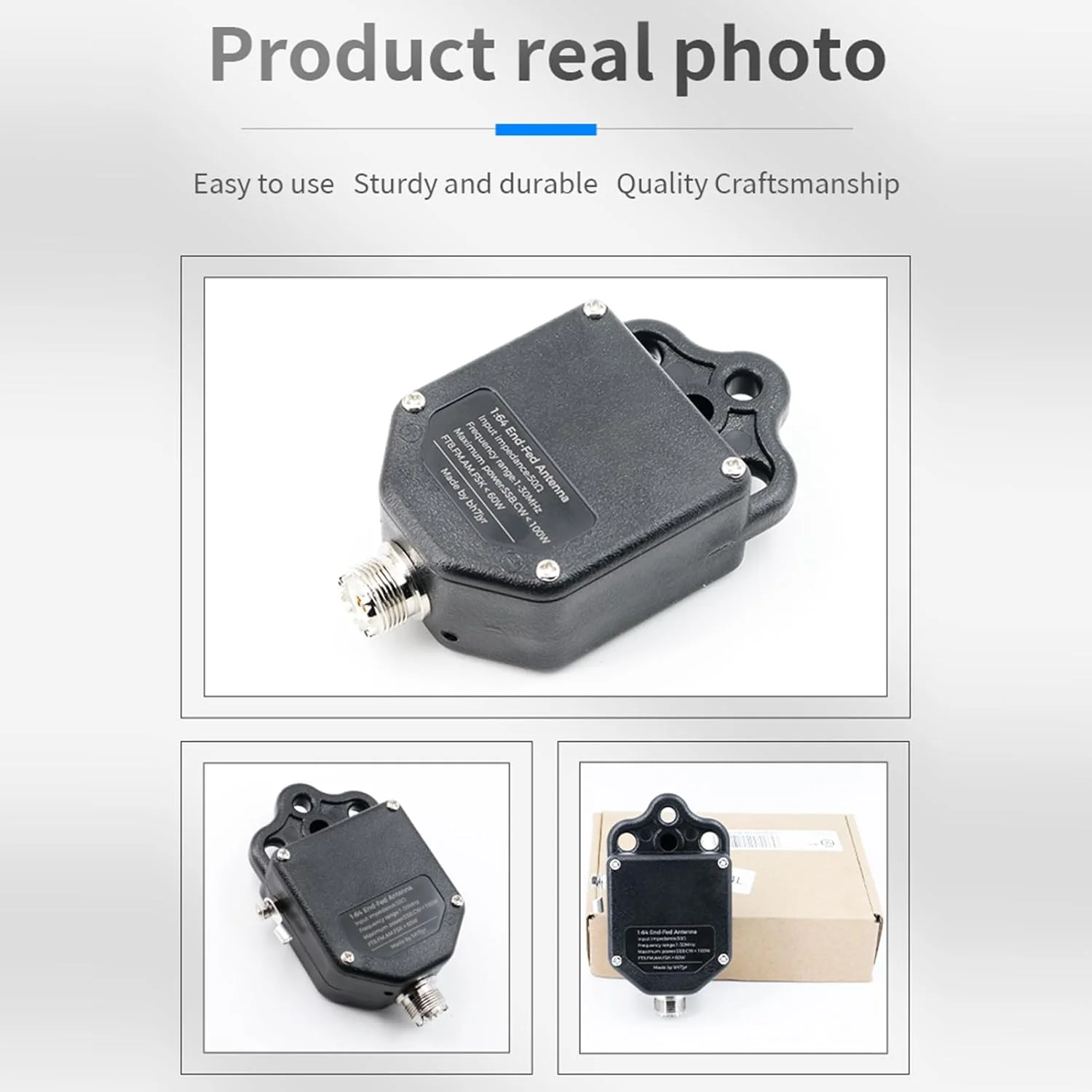 آنتن تغذیه انتهایی Bewinner، آنتن نیم موج 150 وات، گیرنده تغذیه انتهایی بالون 1:64، رادیو نیم موج 1-30 مگاهرتز CW FM AM FT4 FT8 SSB برای فضای باز