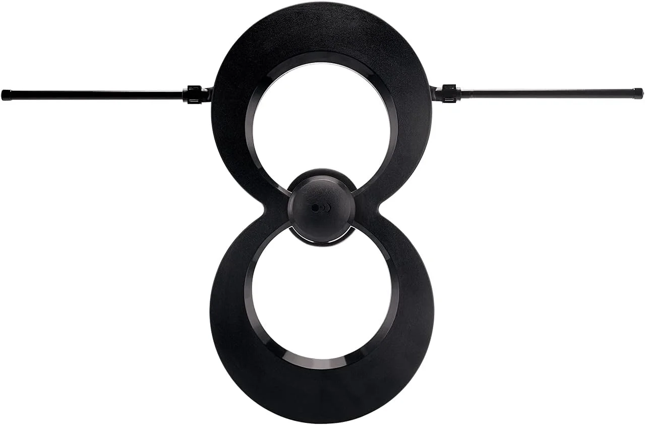 آنتن تلویزیون داخلی/خارجی Antennas Direct ClearStream MAX-V، چند جهته UHF VHF، برد 60+ مایل، 4K 8K UHD، تلویزیون NEXTGEN - همراه با براکت دیواری (مشکی)