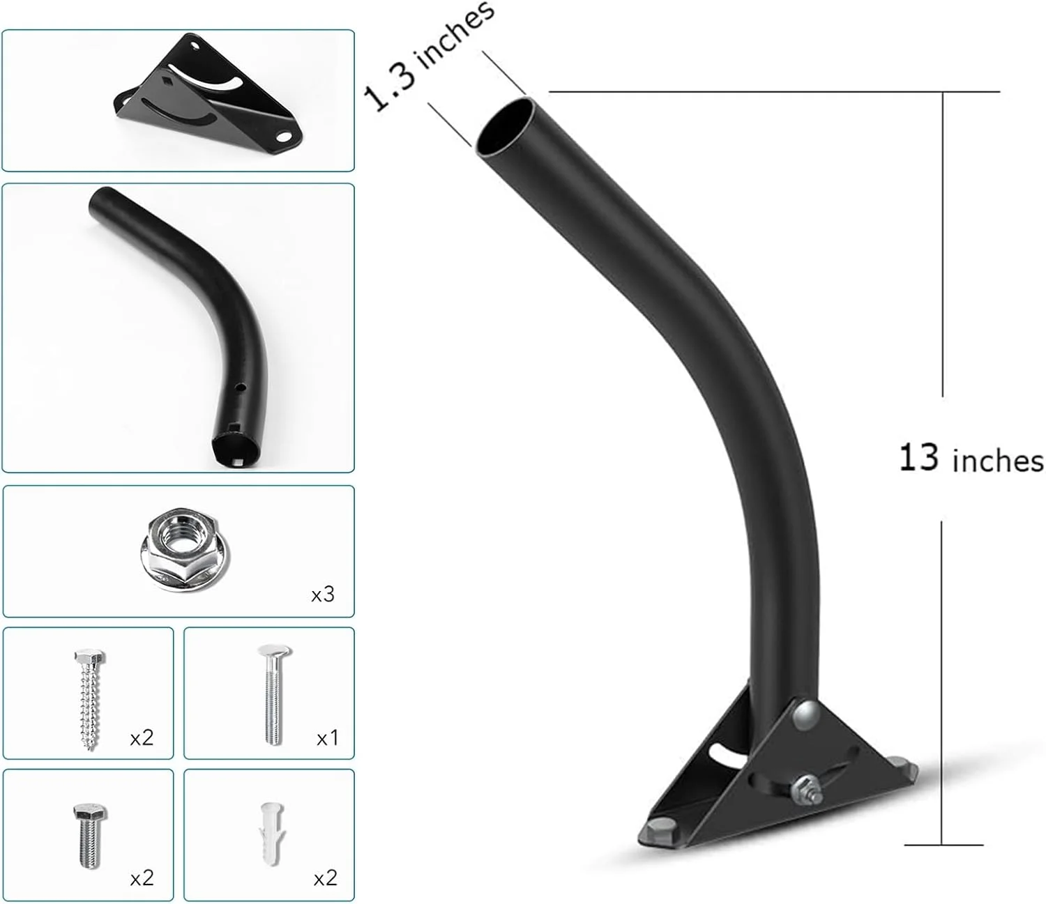 پایه آنتن تلویزیون قابل تنظیم بیرونی/داخلی чердачный АНТОП، رنگ آمیزی استیل، طول بازوی 13 اینچ، برگشت پذیر، سبک وزن، ضد آب، نصب آسان