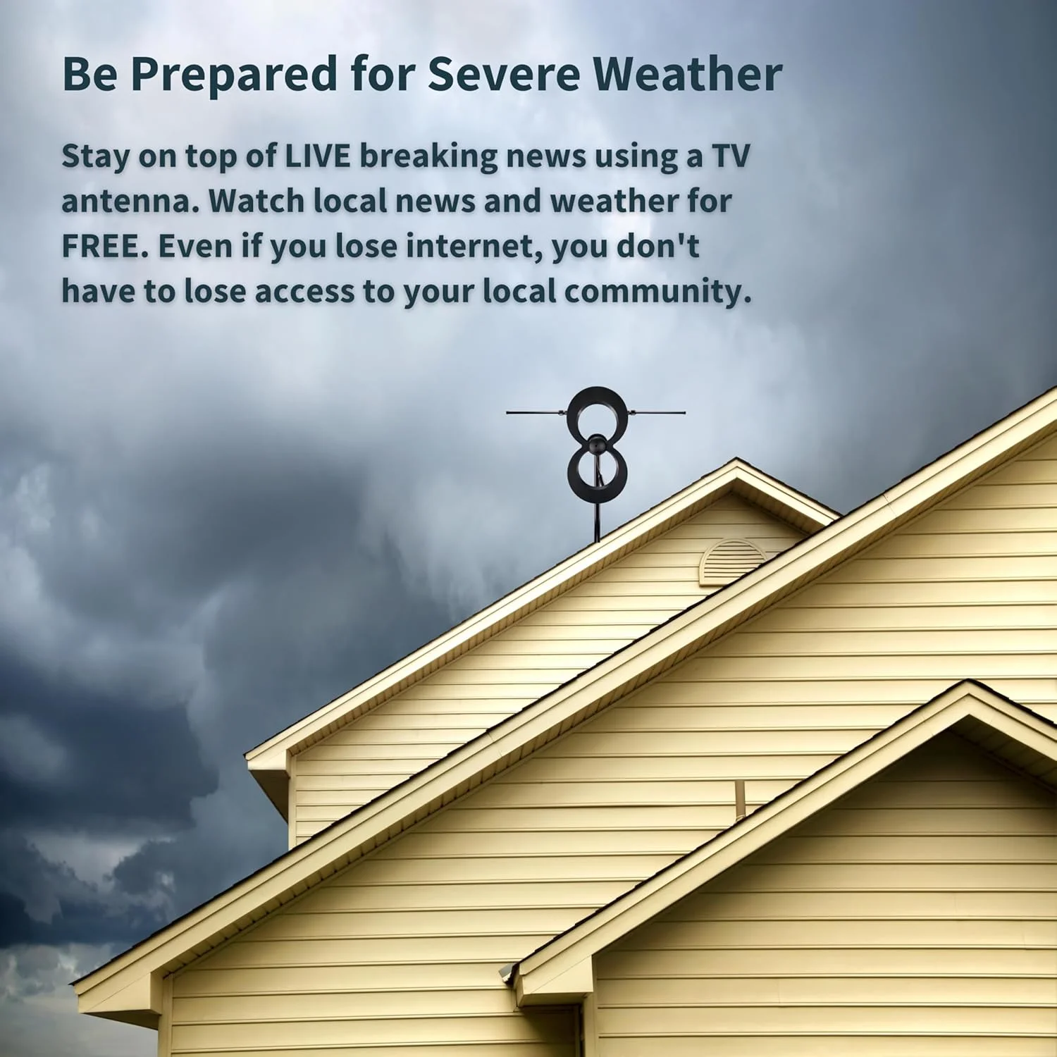 آنتن تلویزیون داخلی/خارجی Antennas Direct ClearStream MAX-V، چند جهته UHF VHF، برد 60+ مایل، 4K 8K UHD، تلویزیون NEXTGEN - همراه با براکت دیواری (مشکی)