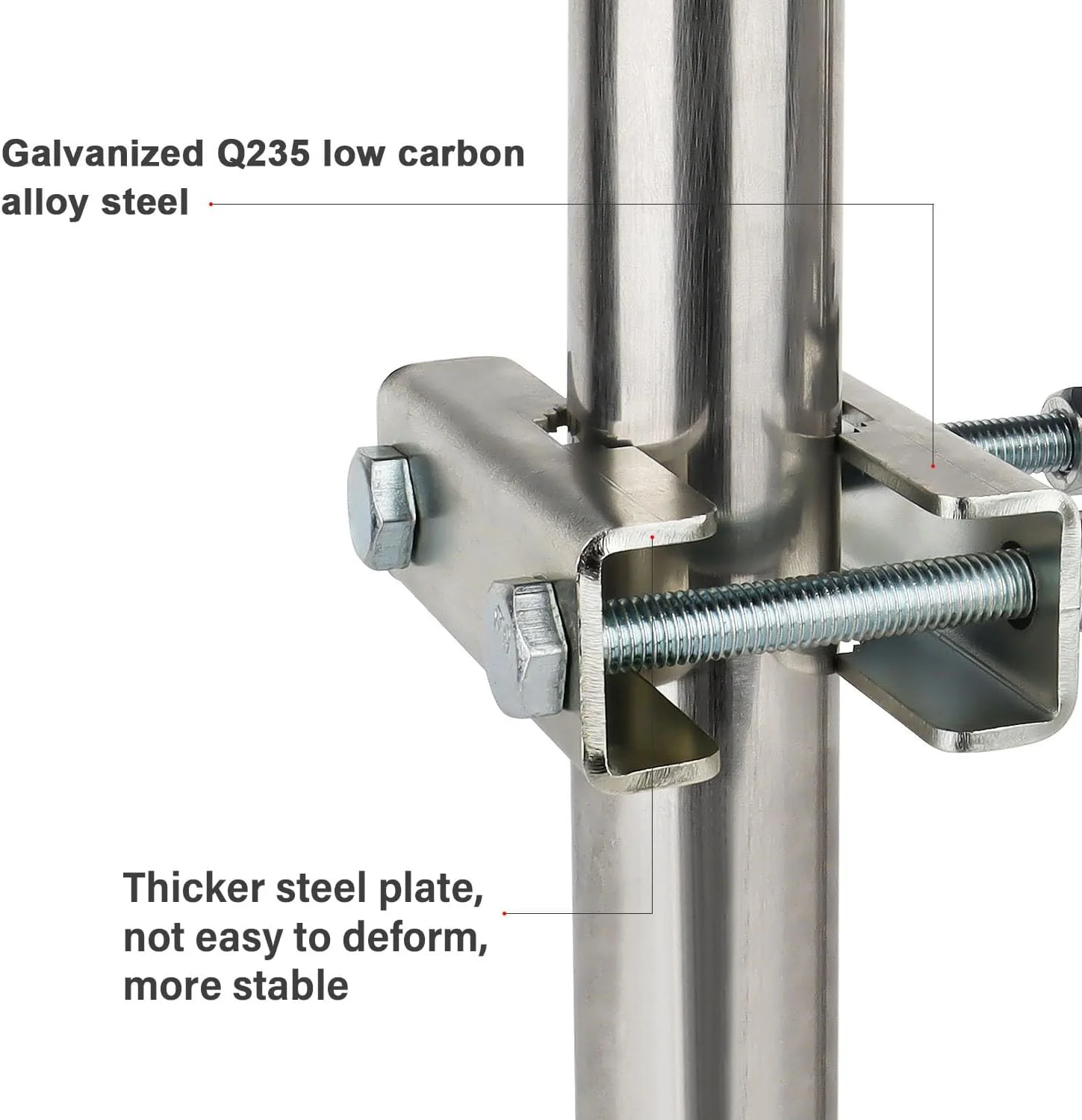 ست گیره دکل آنتن 3 عددی، بست دکل به دکل با بلوک های فک V برای قطب های 1 تا 2.5 اینچی OD، سخت افزار نصب دکل آنتن به دکل سنگین برای آنتن های تلویزیون Ham، دوربین های امنیتی، ایستگاه هواشناسی