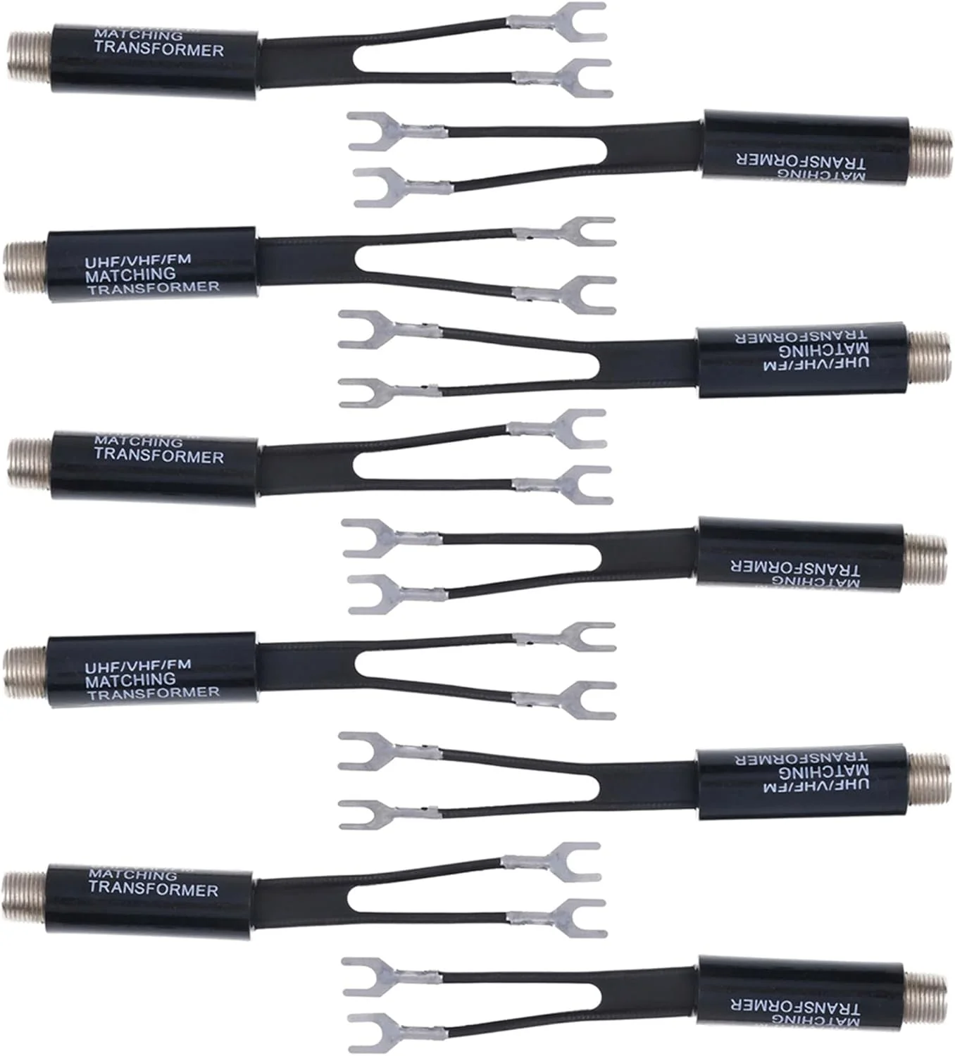 آداپتور آنتن تلویزیون UHF VHF FM 75-300 اهم، ترانسفورماتور تطبیق کابل کواکسیال، آنتن تلویزیون (بسته 10 عددی)