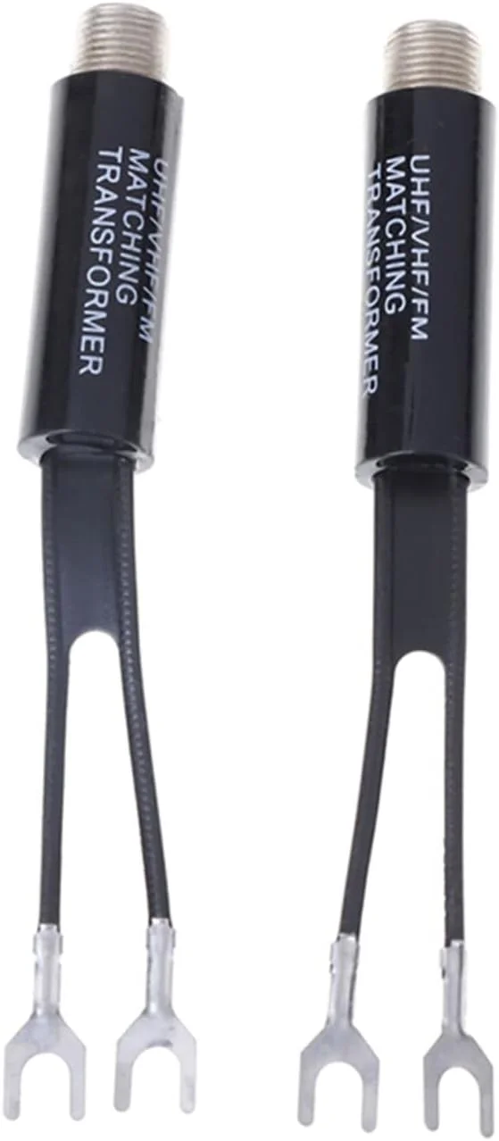 آداپتور آنتن تلویزیون UHF VHF FM 75-300 اهم، ترانسفورماتور تطبیق کابل کواکسیال، آنتن تلویزیون (بسته 10 عددی)