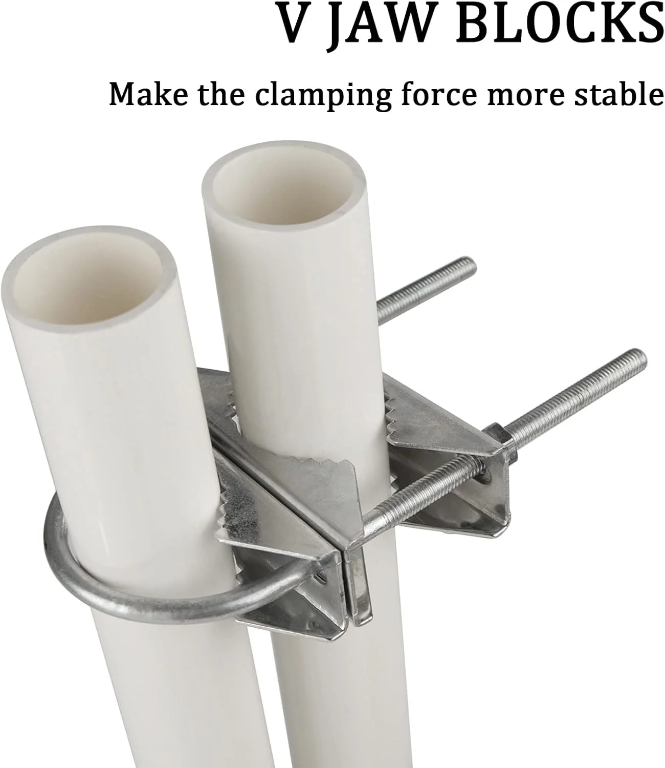 گیره دوتایی دکل آنتن با بلوک فک V و پیچ U، کیت براکت نصب دکل به دکل برای آنتن فضای باز، آنتن رادیویی آماتور، آنتن تلویزیون، نگهدارنده چتر پاسیو، میله ماهیگیری، نرده عرشه، 2 عدد