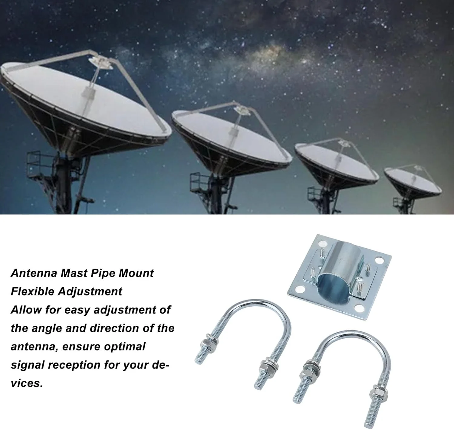 براکت آلیاژ آلومینیوم، پایه لوله آنتن، قابل نصب روی سقف و دیوار، مناسب برای استفاده در فضای باز، ایده آل برای خانه و پاسیو (نوع 1) براکت آلیاژ آلومینیوم، پایه لوله آنتن، قابل نصب روی سقف و دیوار، مناسب برای استفاده در فضای باز، ایده آل برای خانه و پاسیو (نوع 1)