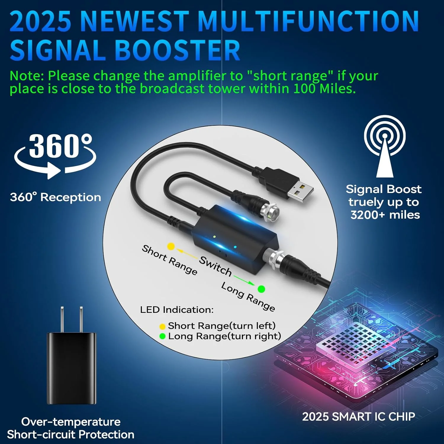 آنتن تلویزیون داخلی 3200+ مایل، آنتن دیجیتال 2025 برای تلویزیون هوشمند بیرونی، قویترین آنتن HDTV برای کانالهای محلی با تقویتکننده، تقویتکننده سیگنال و کابل کواکسیال 52FT / آداپتور AC پشتیبانی از 8K 4K 1080p آنتن تلویزیون داخلی 3200+ مایل، آنتن دیجیتال 2025 برای تلویزیون هوشمند بیرونی، قویترین آنتن HDTV برای کانالهای محلی با تقویتکننده، تقویتکننده سیگنال و کابل کواکسیال 52FT / آداپتور AC پشتیبانی از 8K 4K 1080p