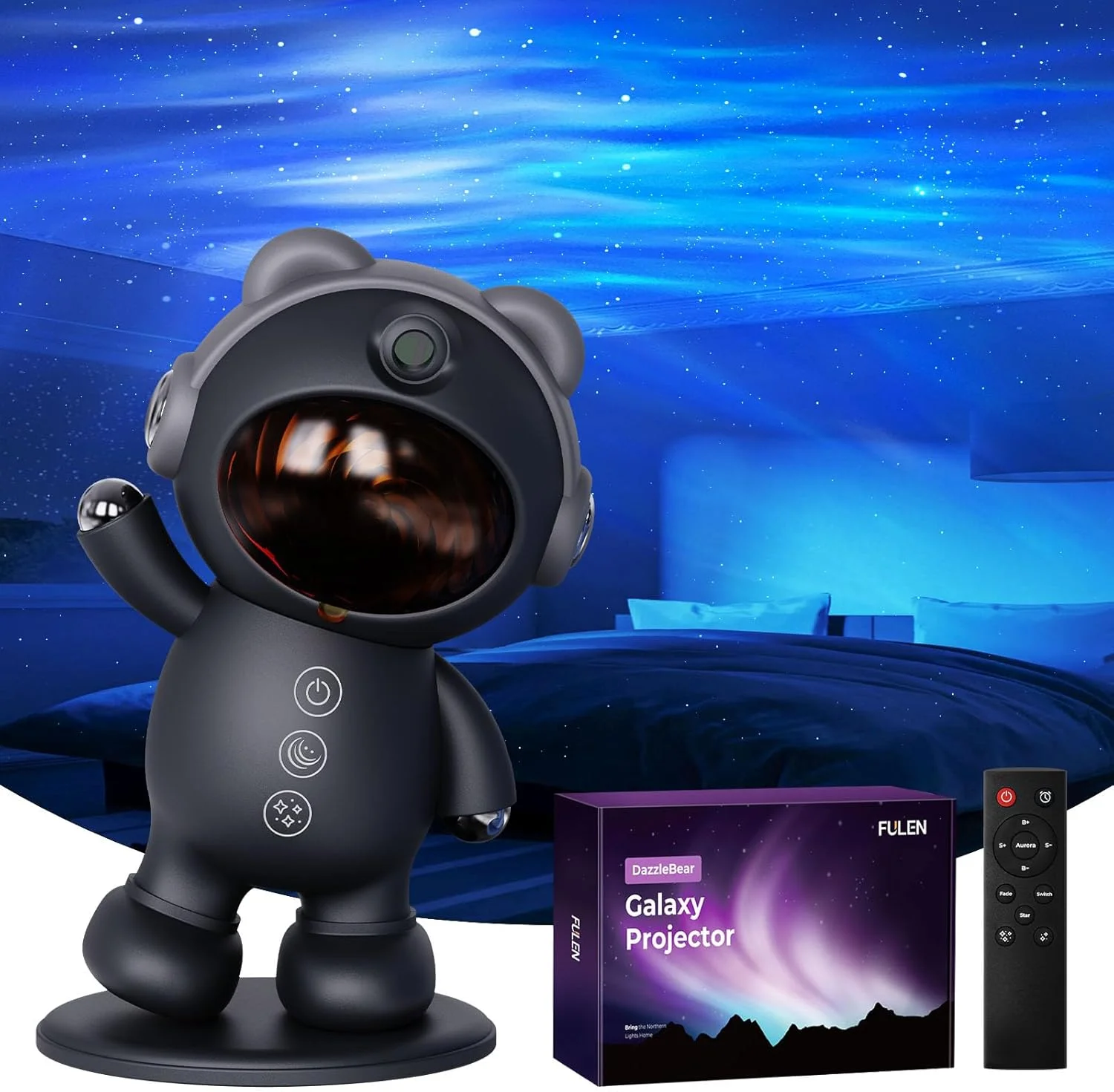 پروژکتور آسمان پرستاره FULEN، چراغ خواب LED، پروژکتور کهکشانی کودکانه با تایمر و کنترل از راه دور، دکوراسیون اتاق خواب، هدیه برای کودکان، مشکی پروژکتور آسمان پرستاره FULEN، چراغ خواب LED، پروژکتور کهکشانی کودکانه با تایمر و کنترل از راه دور، دکوراسیون اتاق خواب، هدیه برای کودکان، مشکی