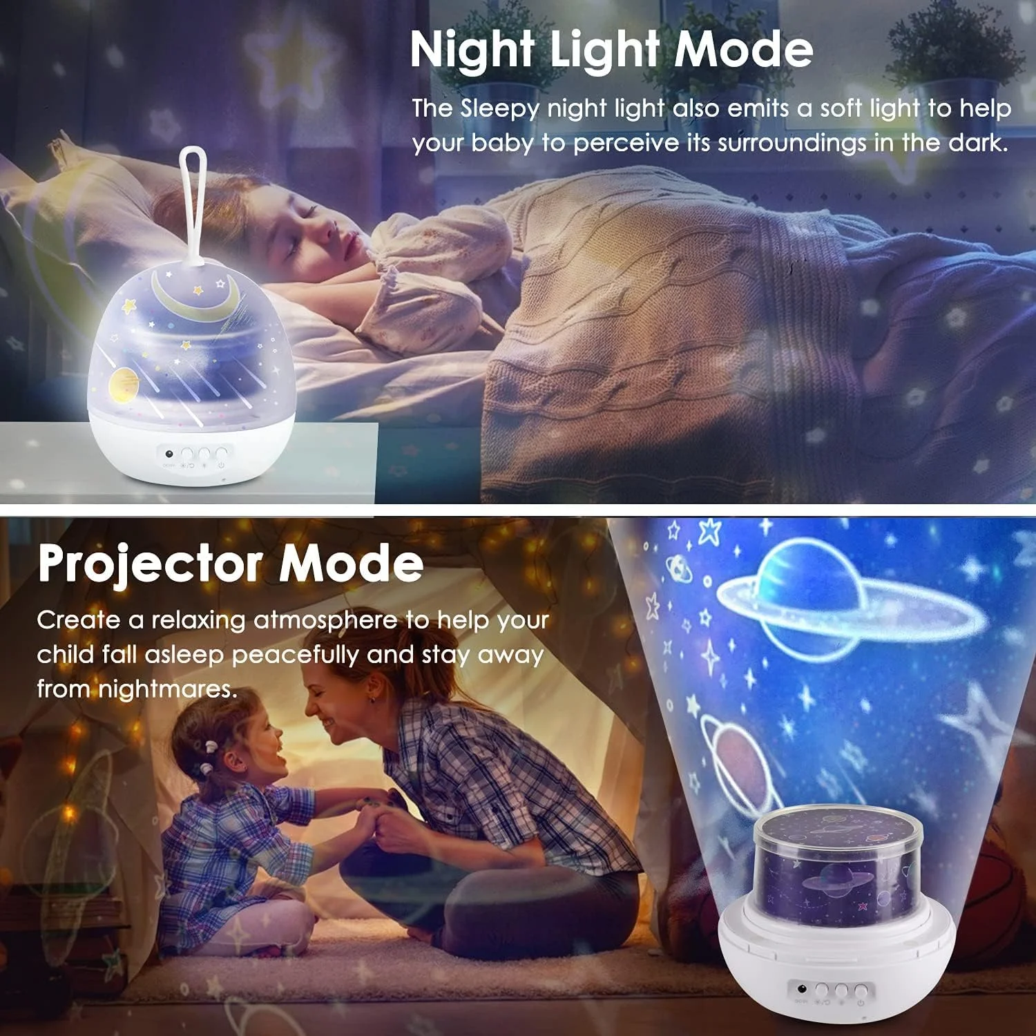 پروژکتور چراغ خواب Excefore، پروژکتور چرخشی بی صدا با نورهای ستاره ای، پروژکتور کهکشانی برای اتاق خواب کودک با 4 فیلم پروژکتوری 15 رنگ، سفید پروژکتور چراغ خواب Excefore، پروژکتور چرخشی بی صدا با نورهای ستاره ای، پروژکتور کهکشانی برای اتاق خواب کودک با 4 فیلم پروژکتوری 15 رنگ، سفید